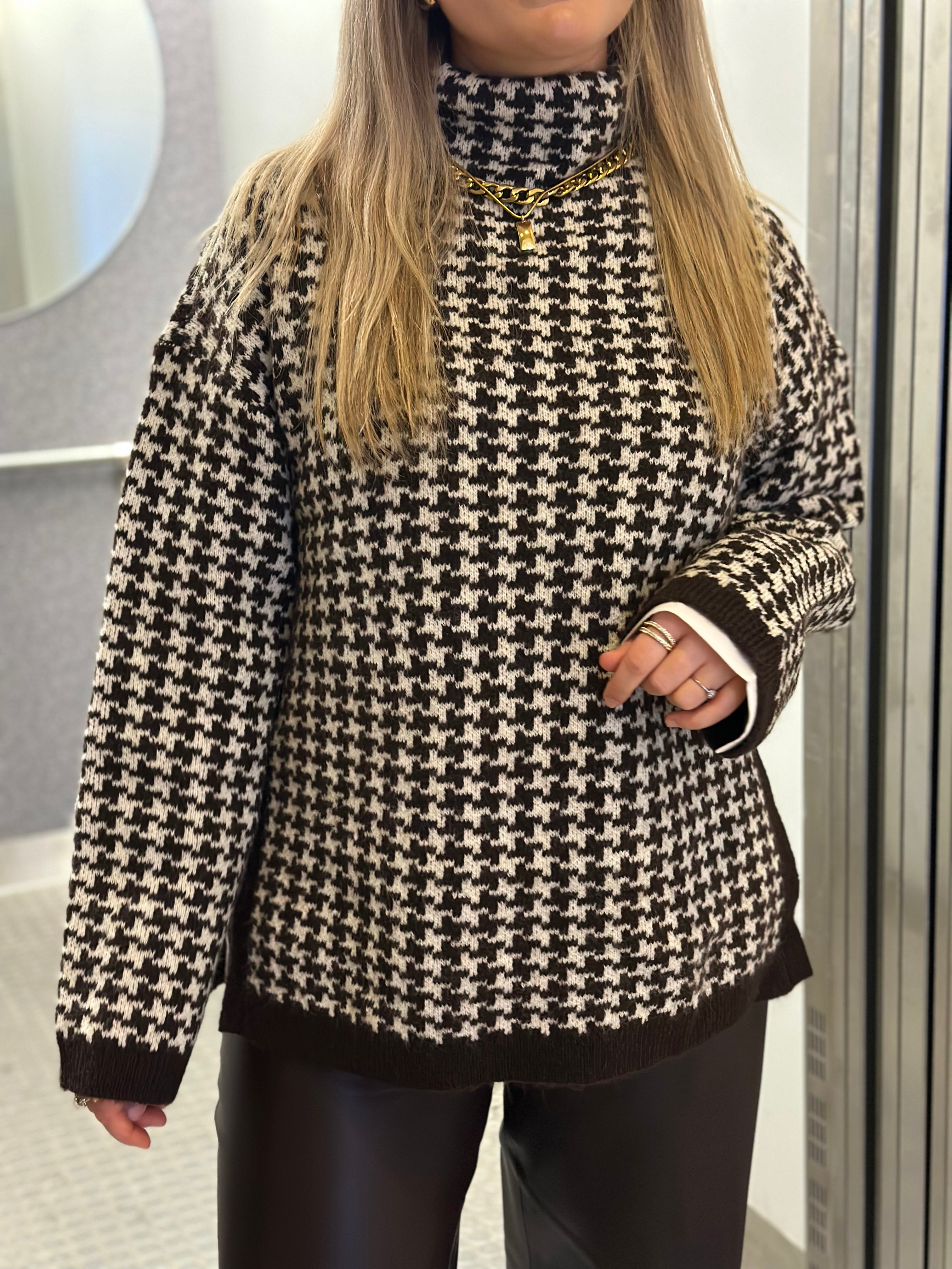 VERO MODA - COMO LS FUNNELNECK PULLOVER - CHOCOLATE TORTE/BIRCH