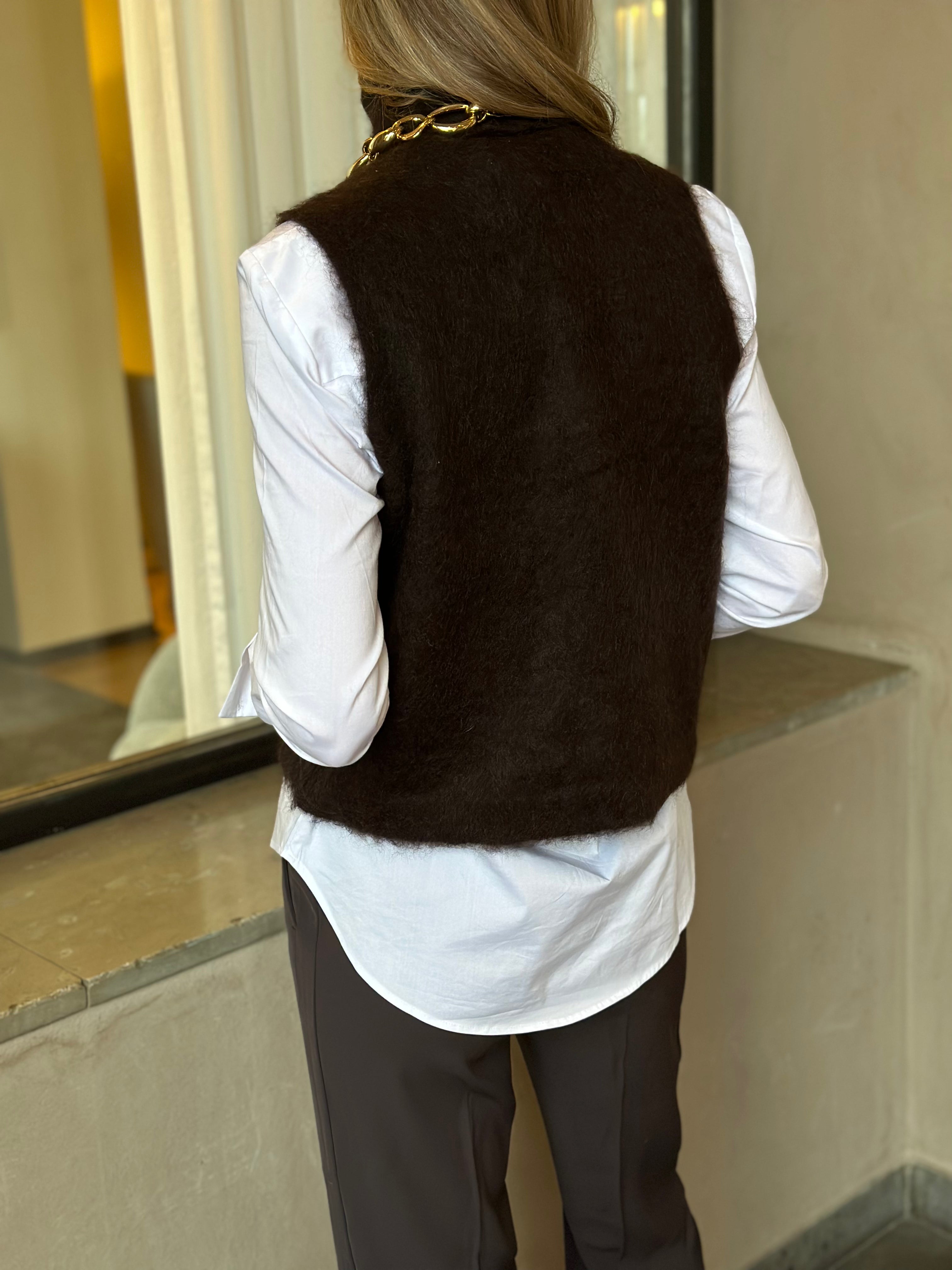 PIECES - MANIKA SL HIGH NECK - GANACHE/MELANGE