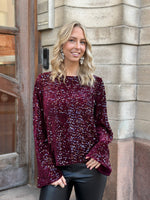 Ladda upp bild till gallerivisning, PIECES - KAM LS DEEP BACK BOW TOP - TAWNY PORT
