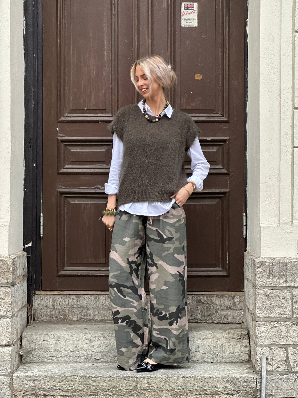 MARTA - LAYA KNIT VEST - DARK GREEN