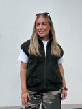 PIECES - SADIA TEDDY WEST - FOREST GREEN