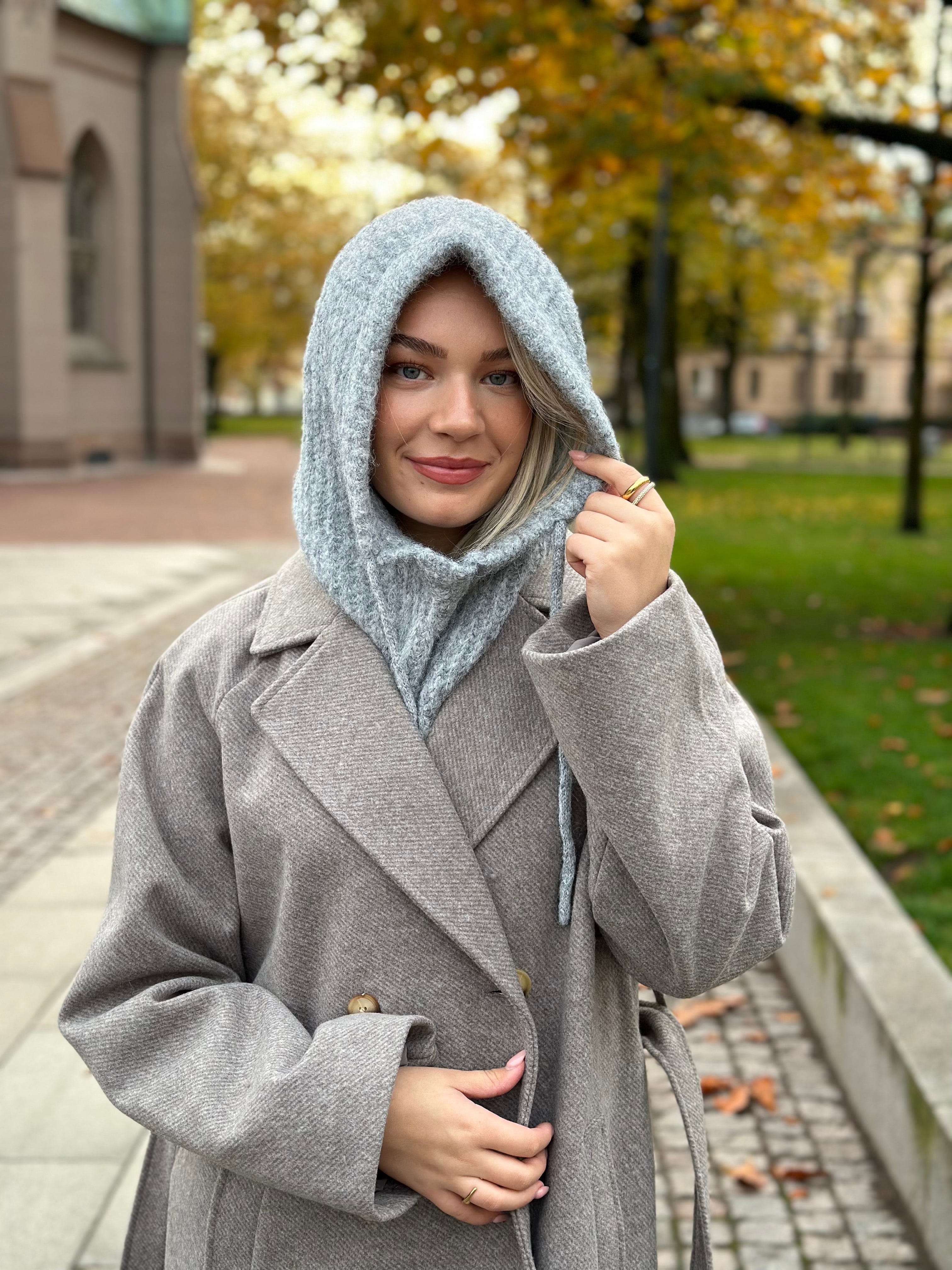 PIECES - NAMBI BALACLAVA - LIGHT GREY/MELANGE