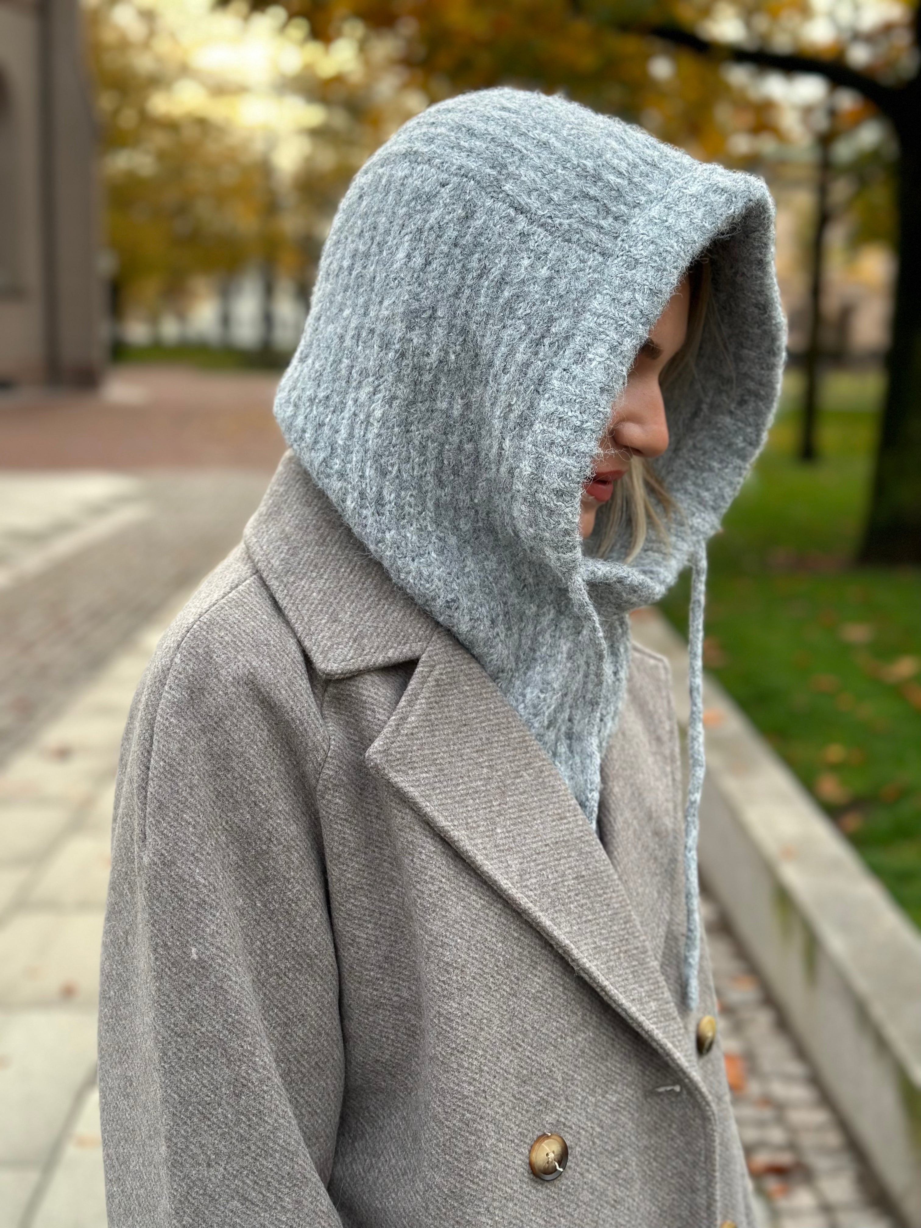 PIECES - NAMBI BALACLAVA - LIGHT GREY/MELANGE