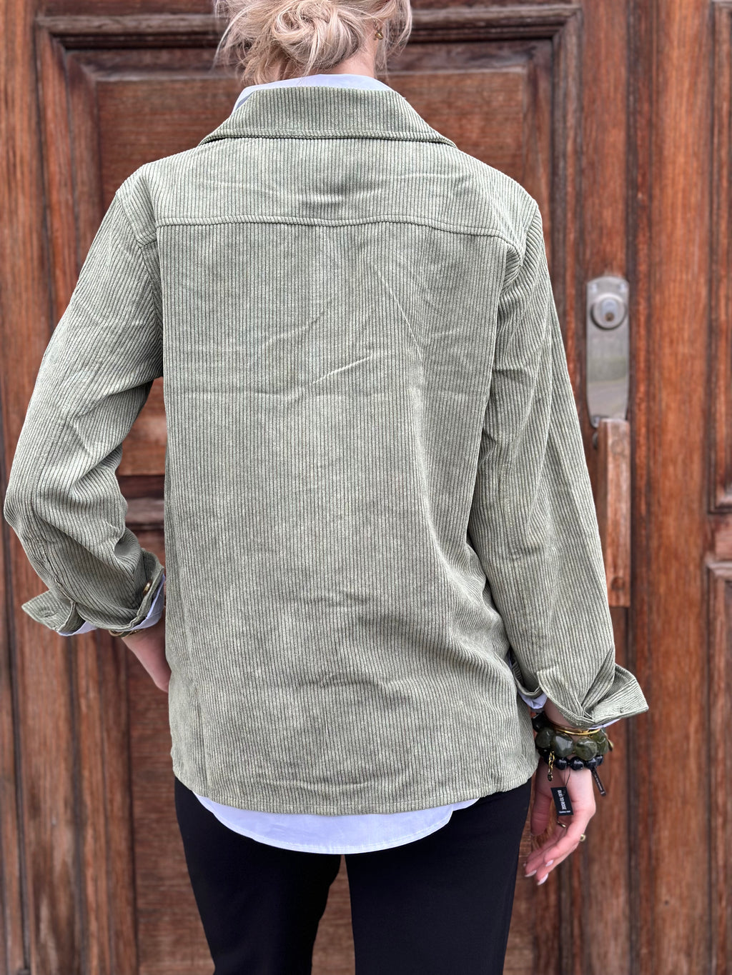 PIECES - EFFI LS SHIRT - OLIVINE