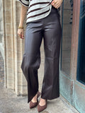 SOAKED - KAYLEE WIDE LONG PANTS - CHOCOLATE TORTE