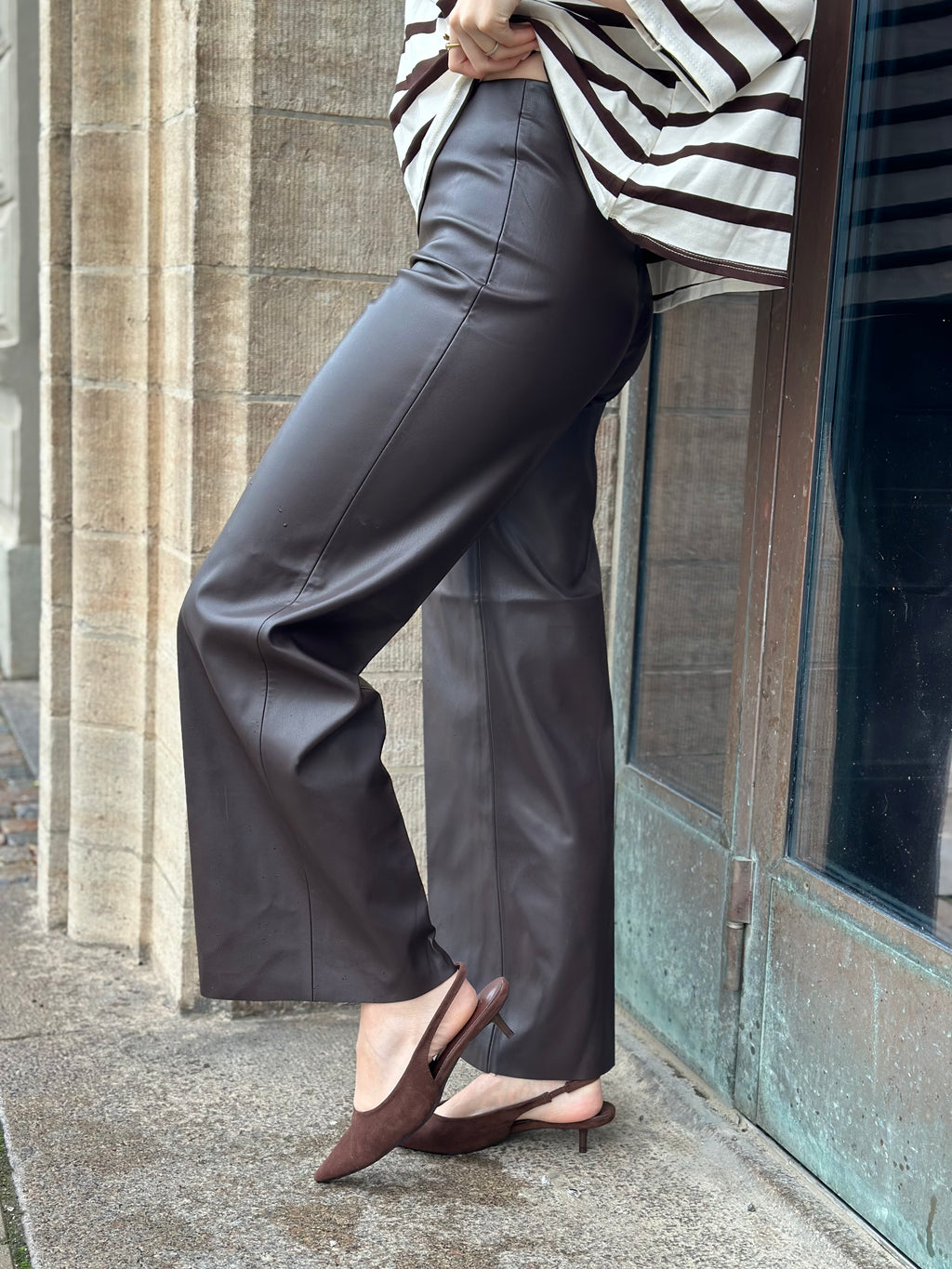 SOAKED - KAYLEE WIDE LONG PANTS - CHOCOLATE TORTE