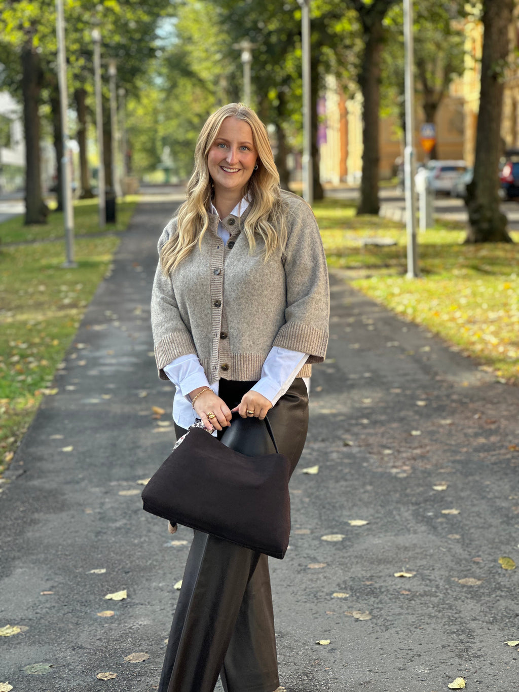 SOAKED - IDALIA CARDIGAN 30409424 - WALNUT MELANGE