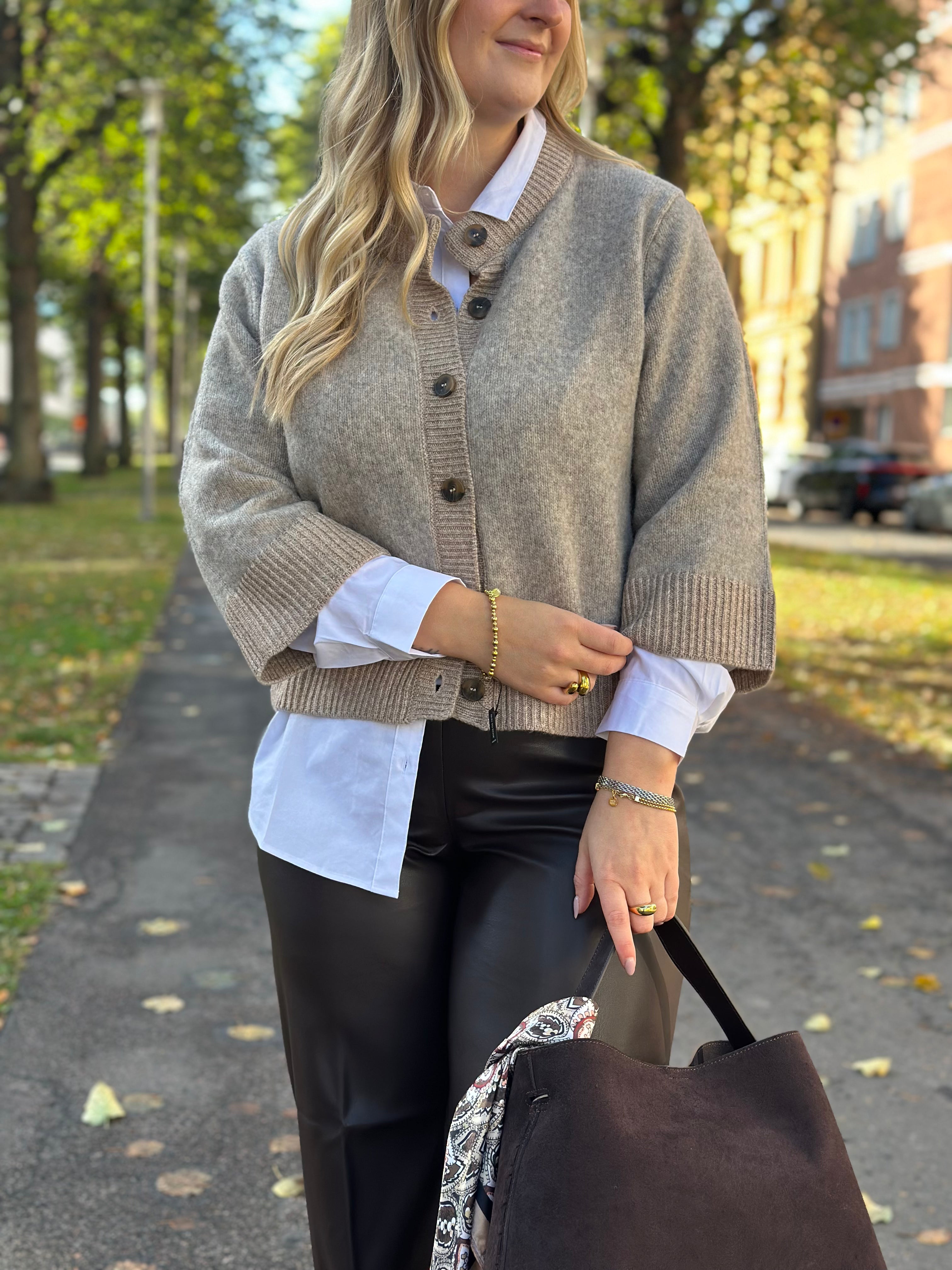 SOAKED - IDALIA CARDIGAN 30409424 - WALNUT MELANGE