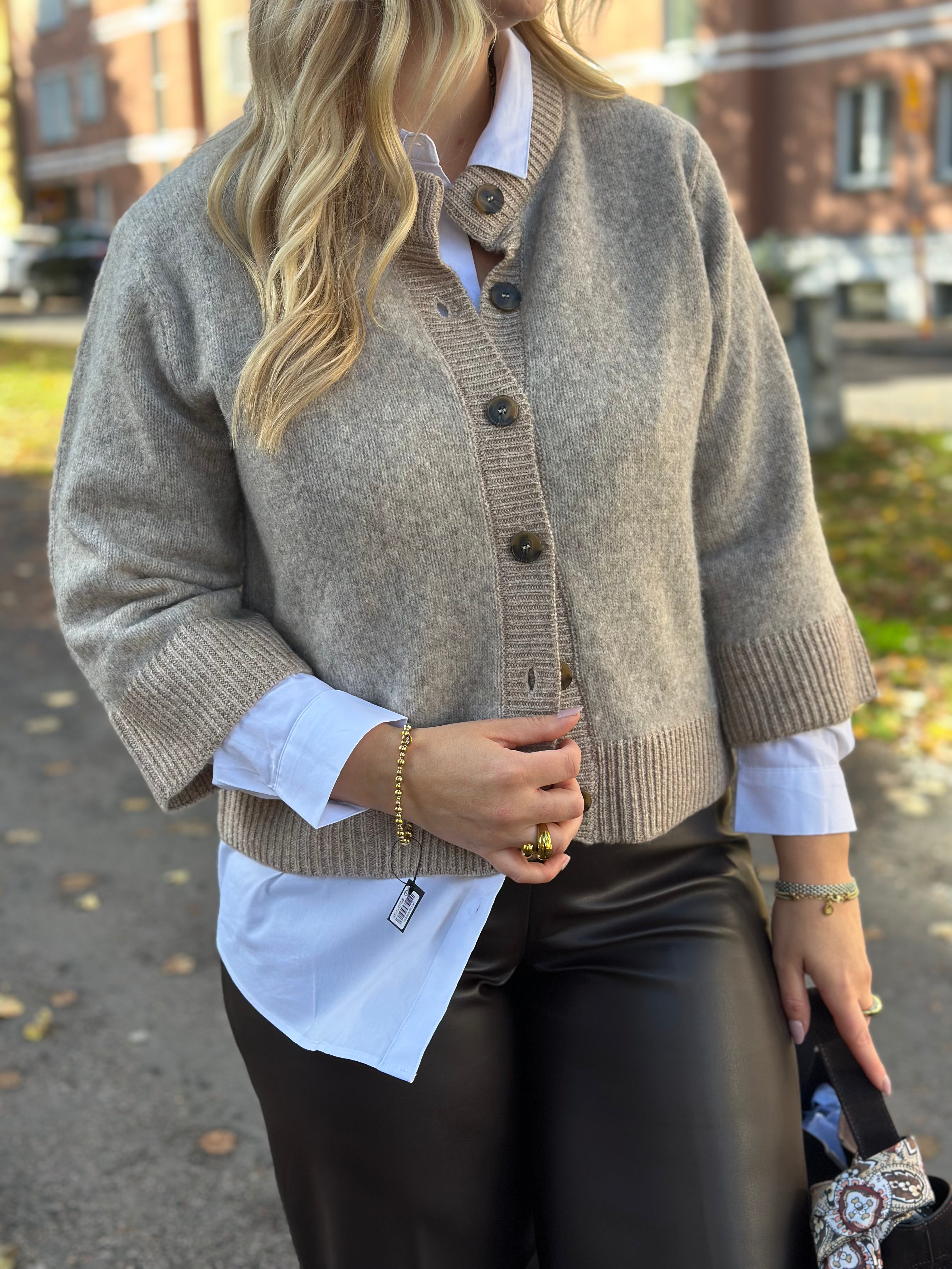 SOAKED - IDALIA CARDIGAN 30409424 - WALNUT MELANGE