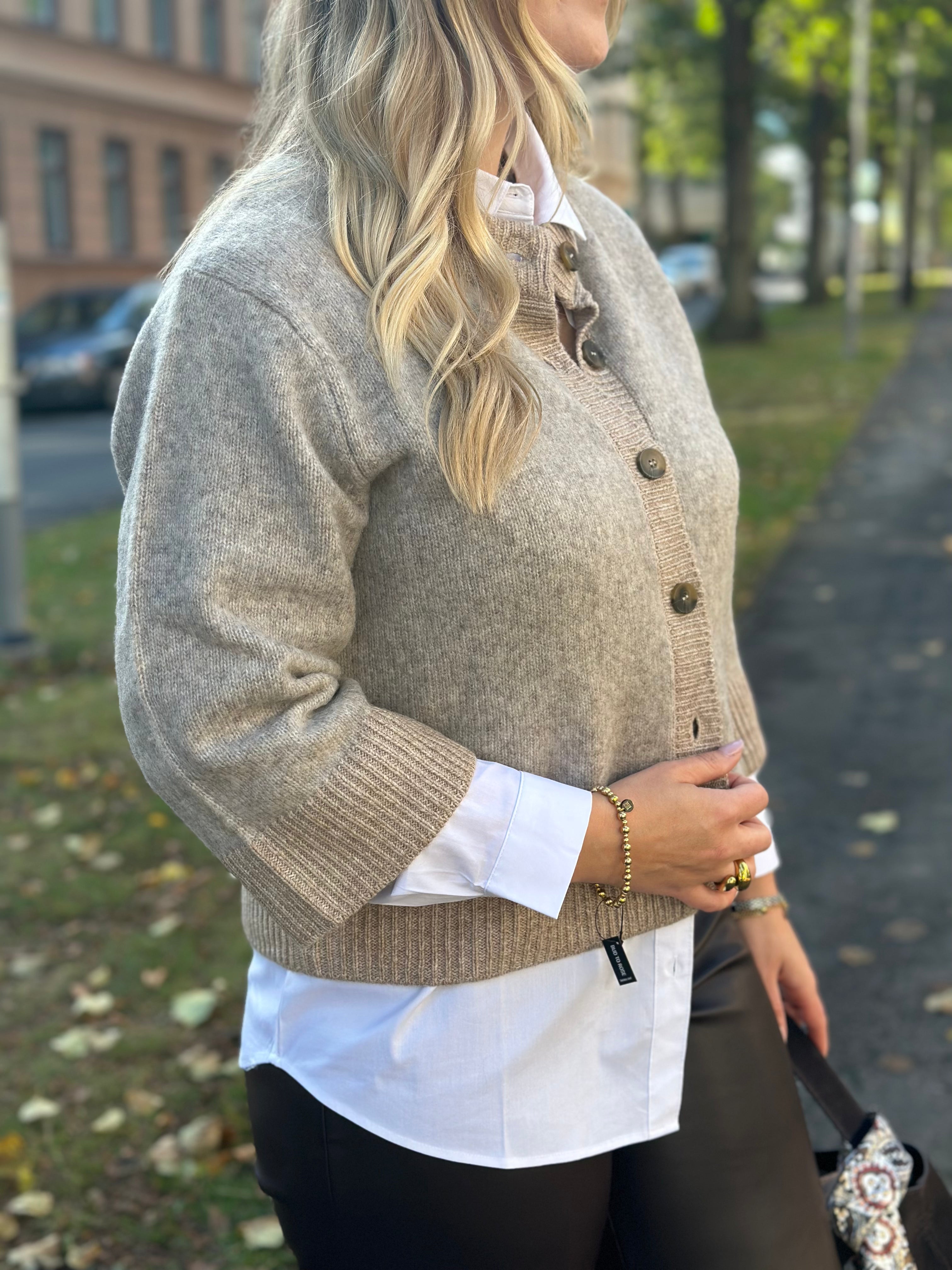 SOAKED - IDALIA CARDIGAN 30409424 - WALNUT MELANGE