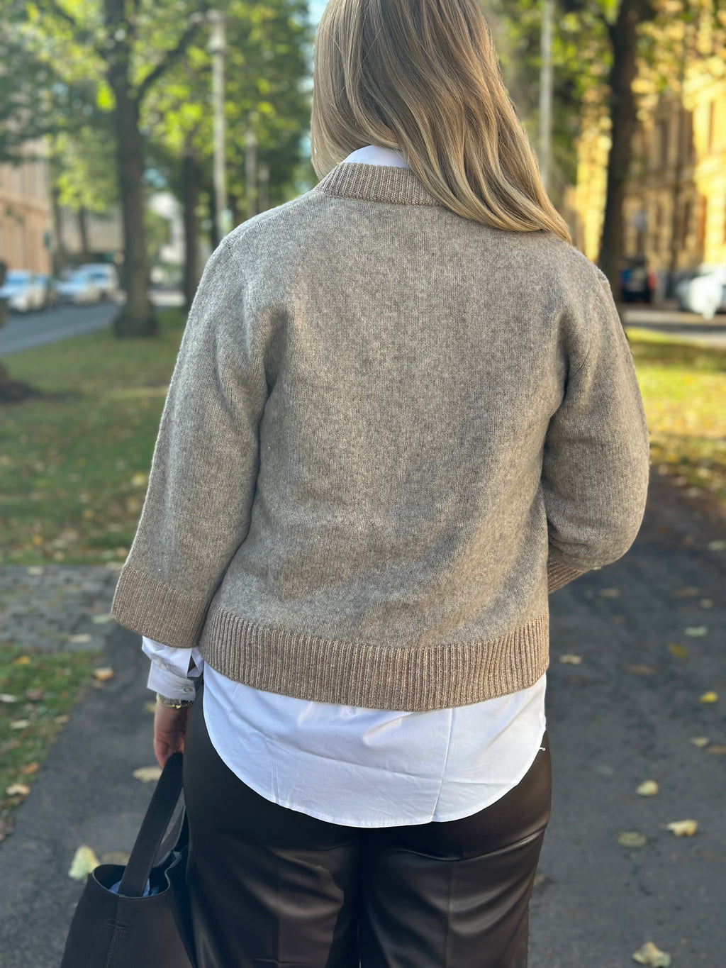 SOAKED - IDALIA CARDIGAN 30409424 - WALNUT MELANGE