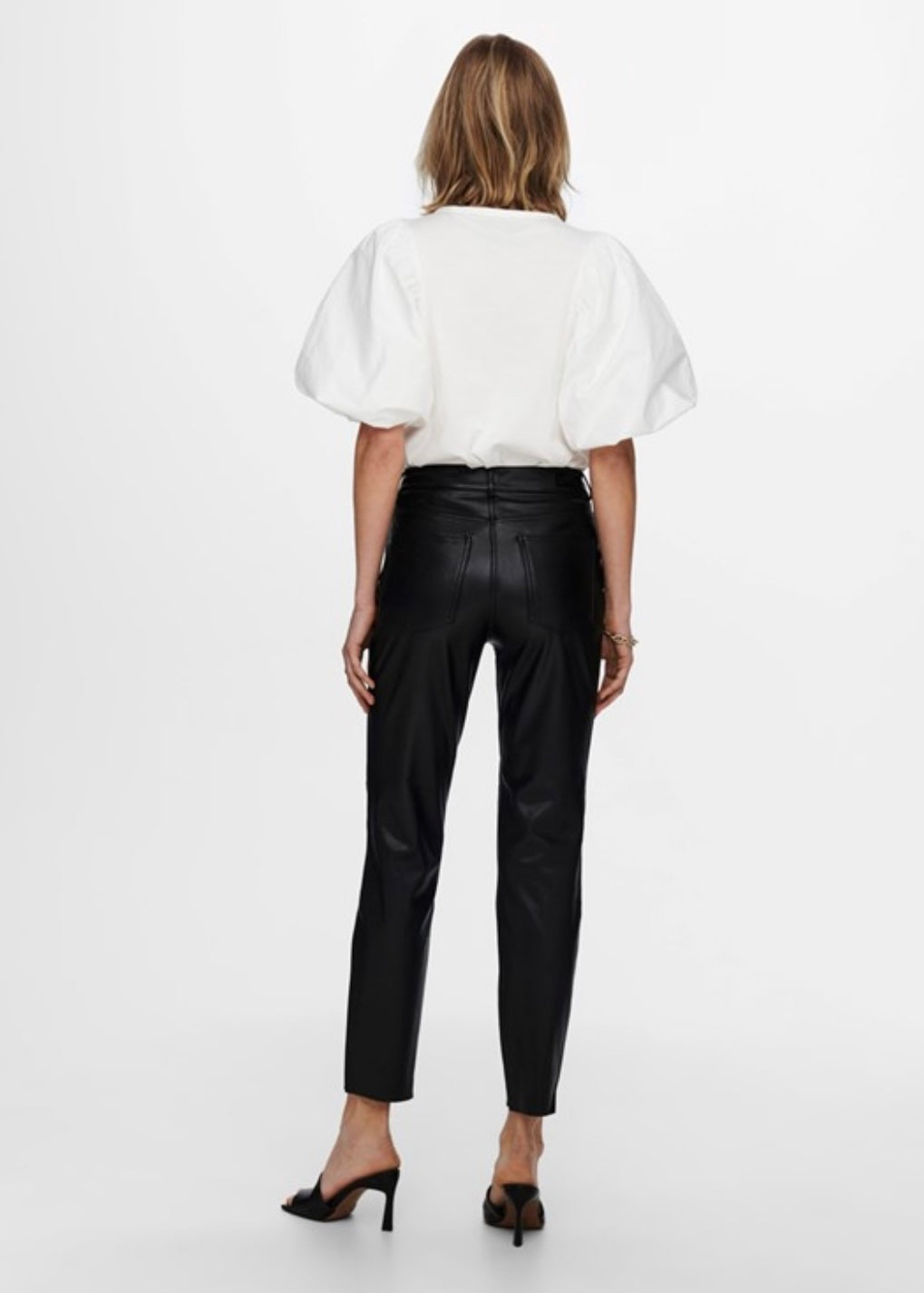 ONLY - EMILY HW ANK FAUX LEATHER - BLACK