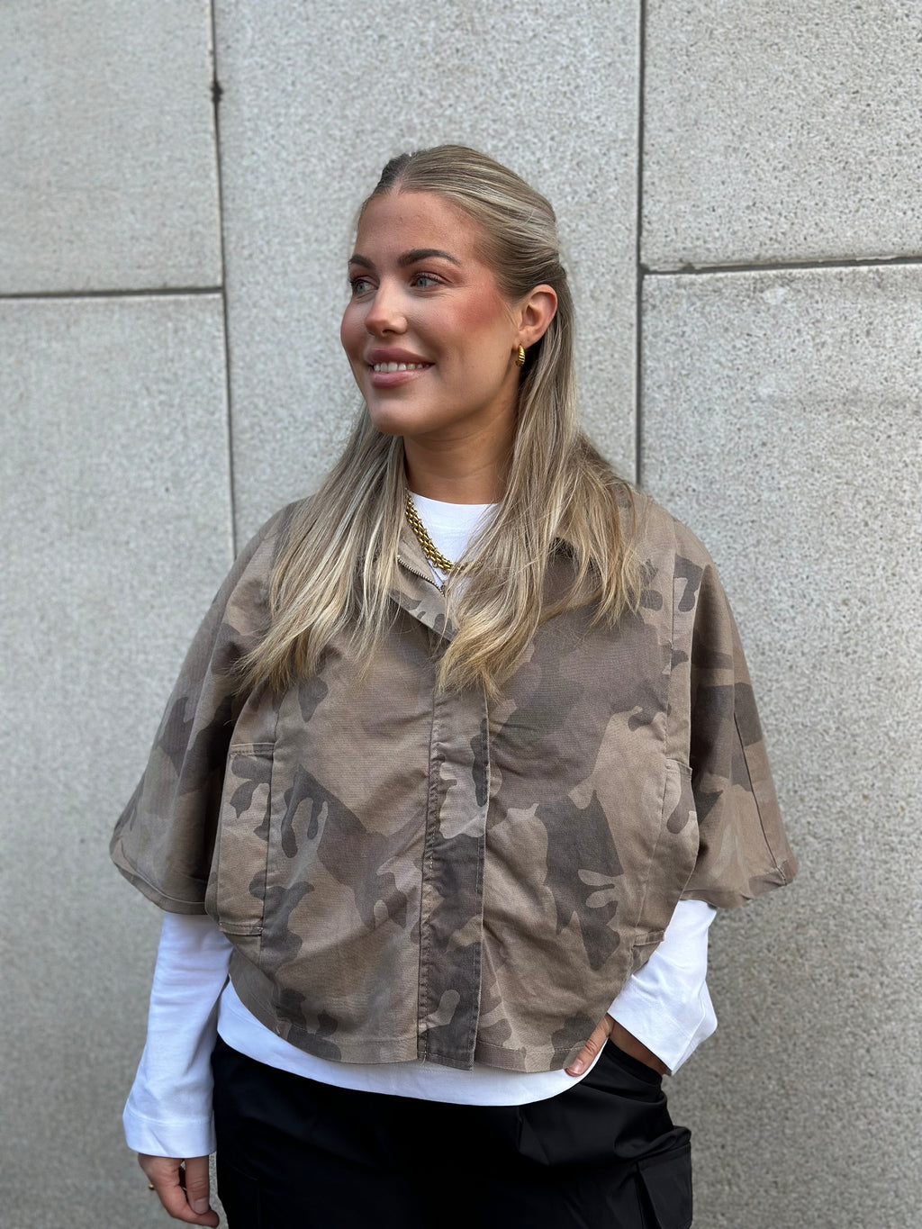MARTA - QUARTZ SKJORTA 68815M - BEIGE CAMO