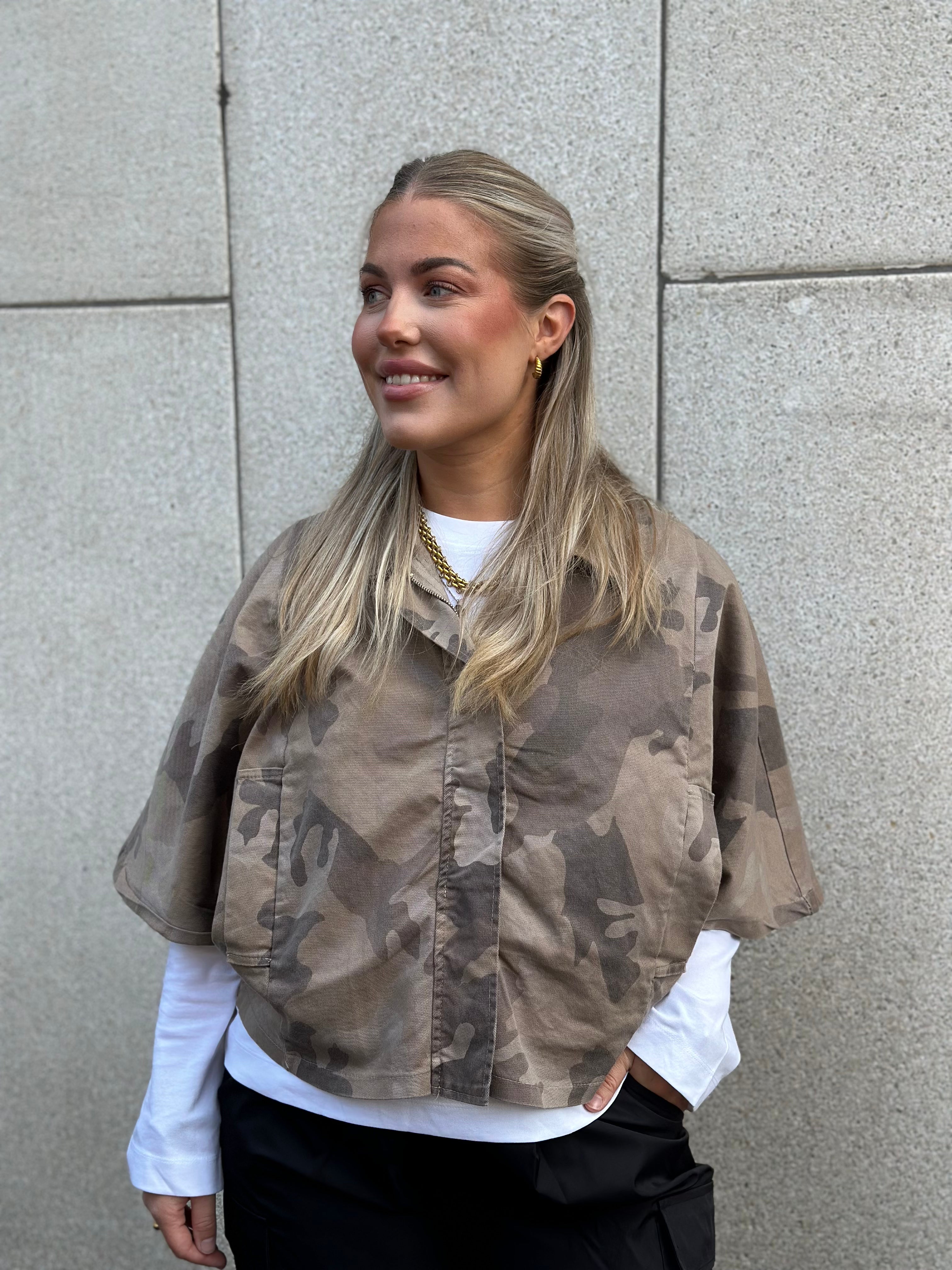 MARTA - QUARTZ SKJORTA 68815M - BEIGE CAMO