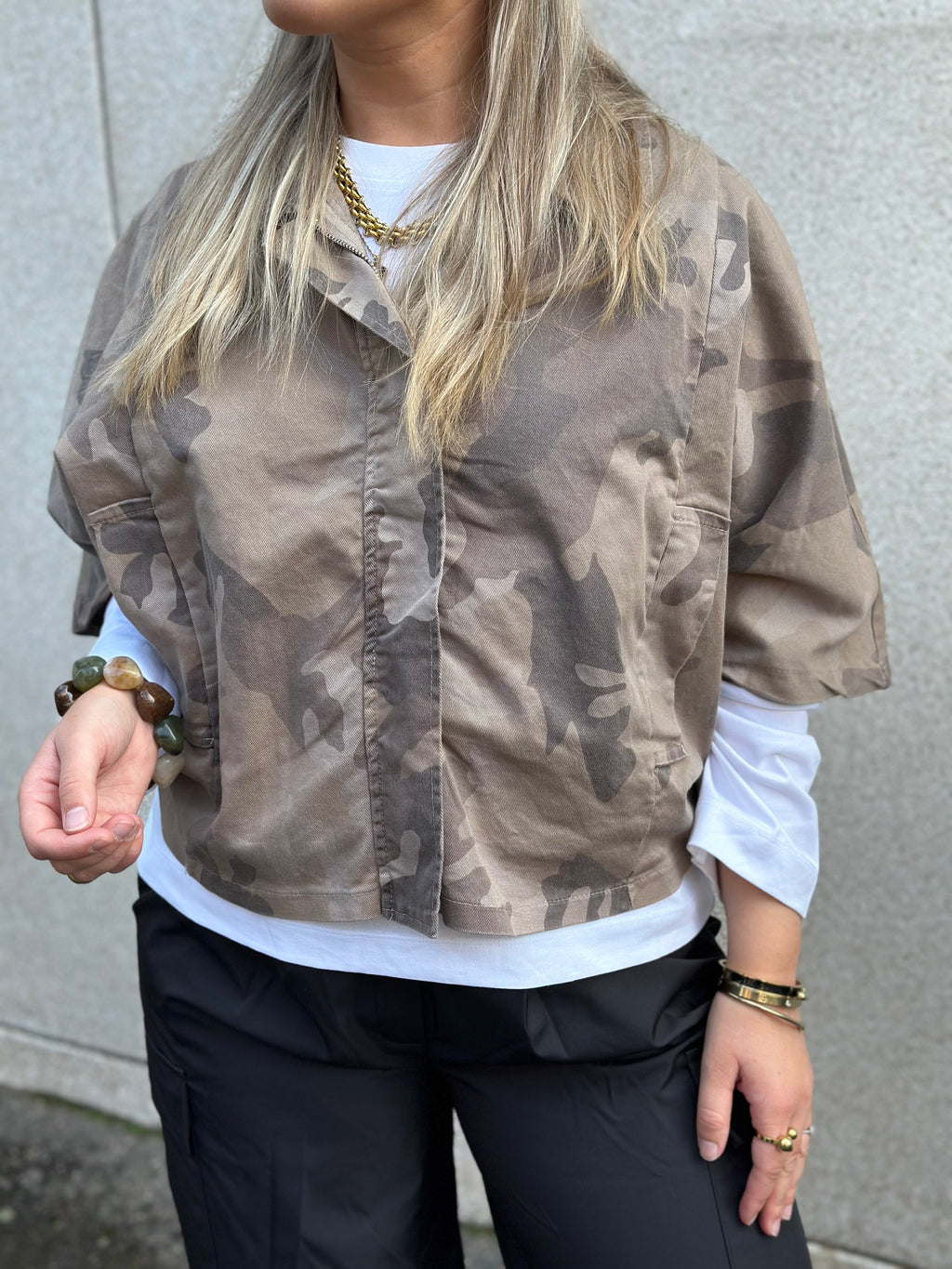 MARTA - QUARTZ SKJORTA 68815M - BEIGE CAMO