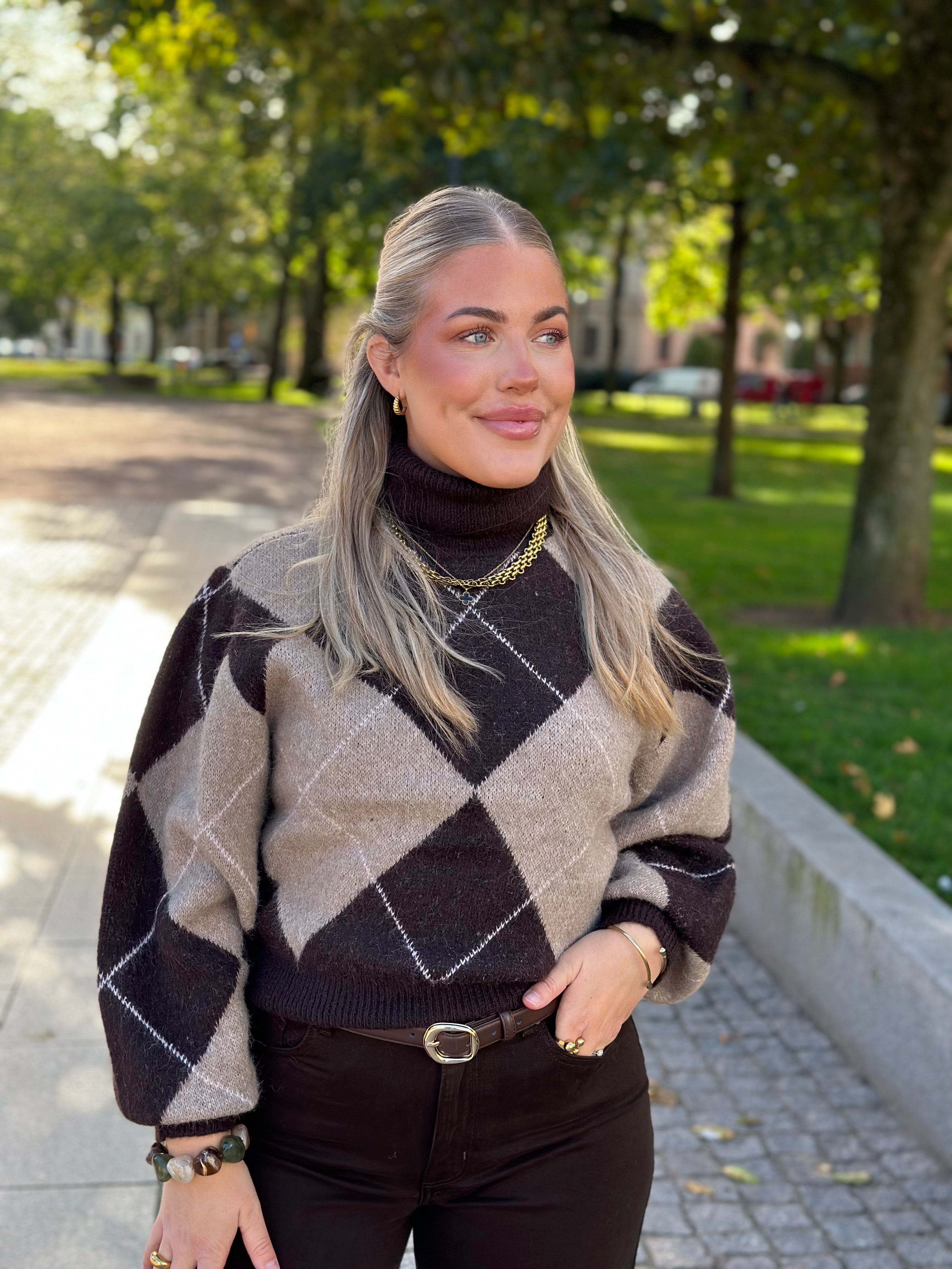 VERO MODA - DARLA LS ROLLNECK PULLOVER - CHOCOLATE TORTE