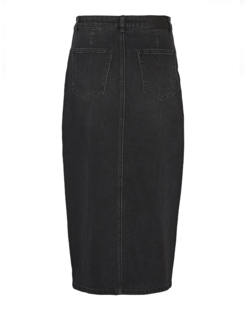 VERO MODA - VERI HR CALF DENIM SKIRT - BLACK