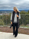 PIECES - BEE NEW LONG PUFFER VEST - BLACK