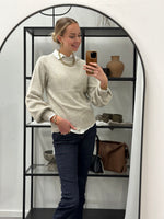 Ladda upp bild till gallerivisning, JDY - RUE GLITTER L/S BOAT PULLOVER - CHATEAU GREY/MELANGE
