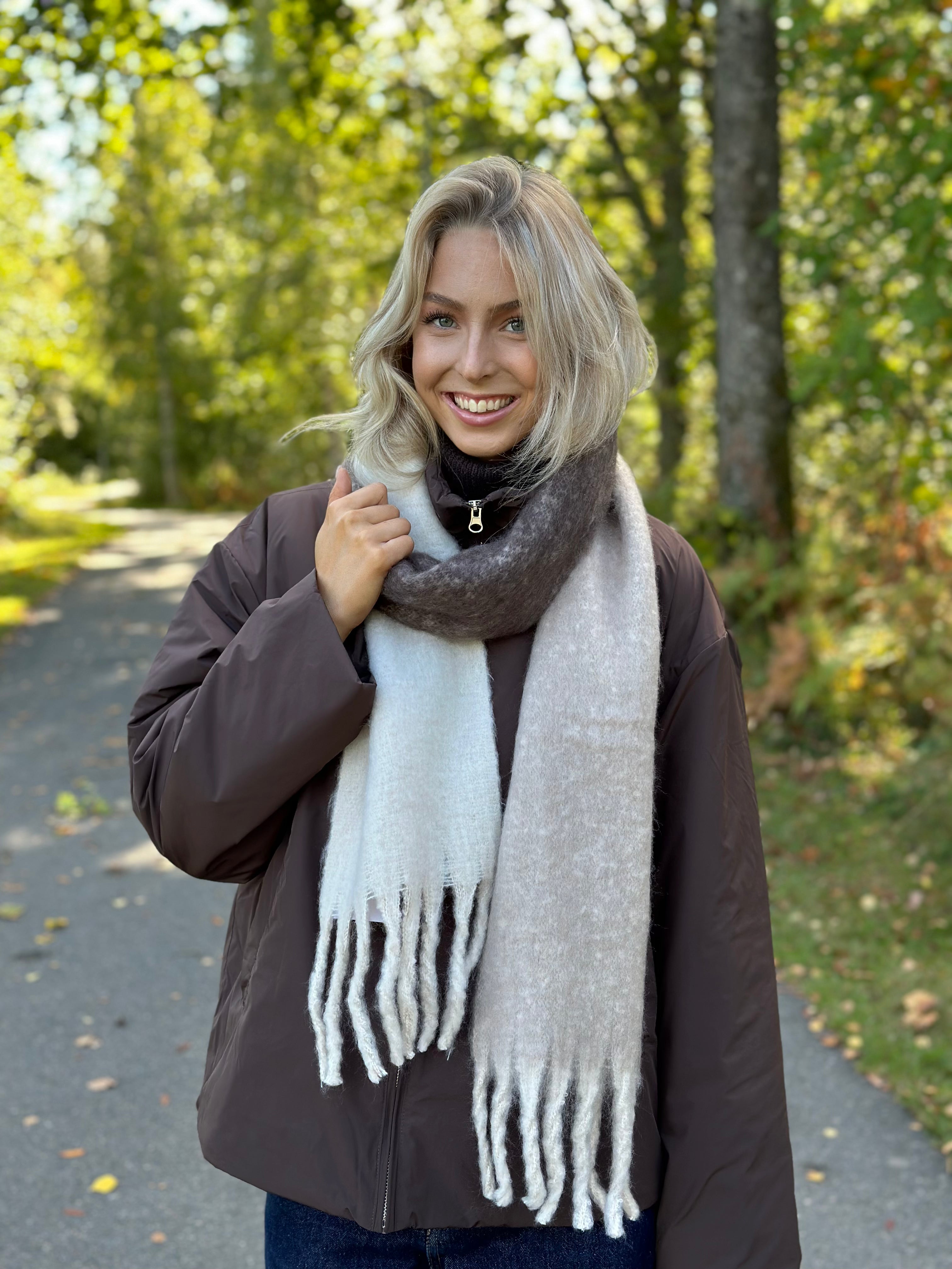 PIECES - BEA NARROW LONG SCARF - MOONBEAM