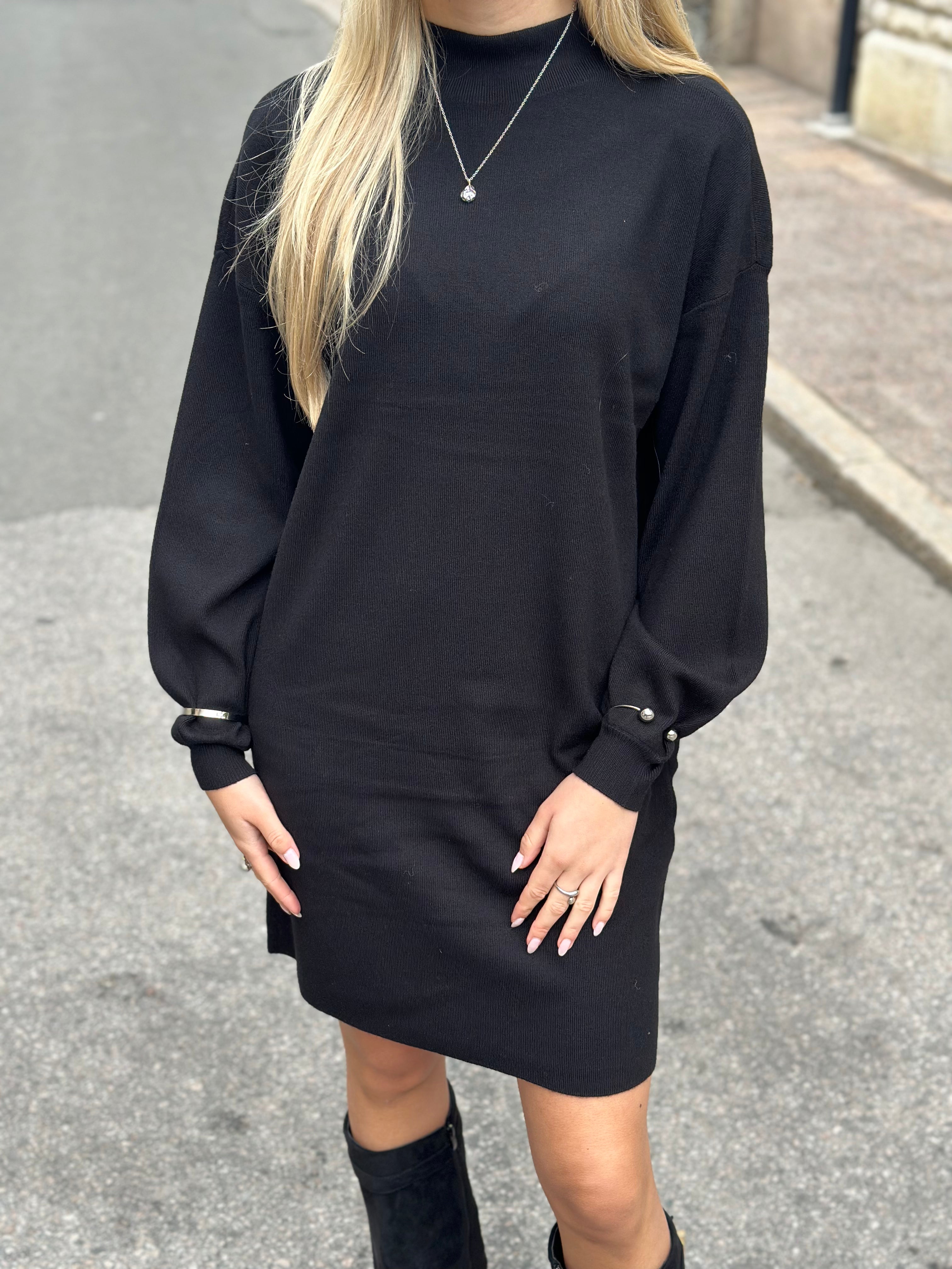 VEROMODA - NANCY LS FUNNELNECK DRESS - BLACK