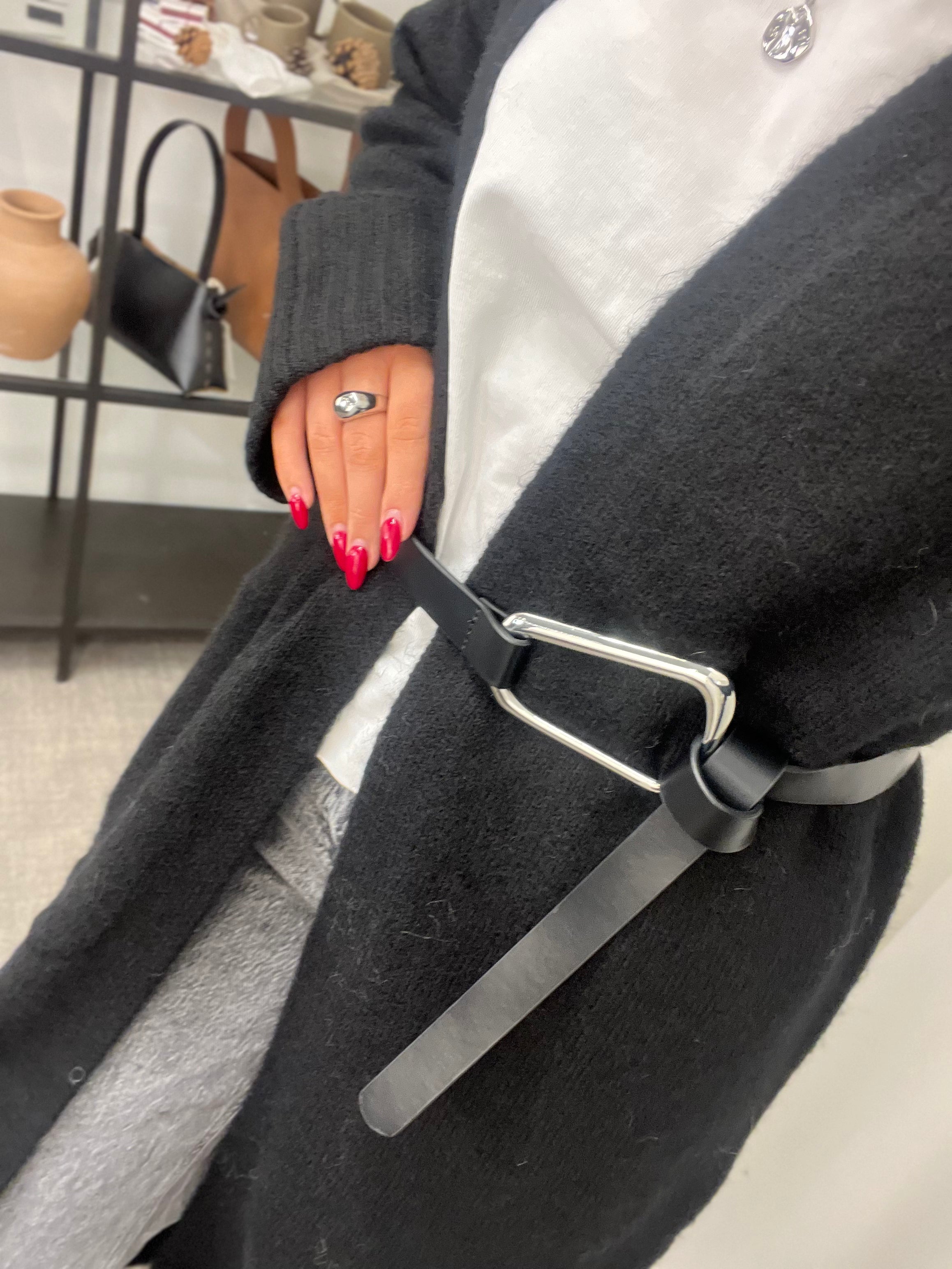 VEROMODA - HILLIS LS LONG OPEN CARDIGAN - BLACK