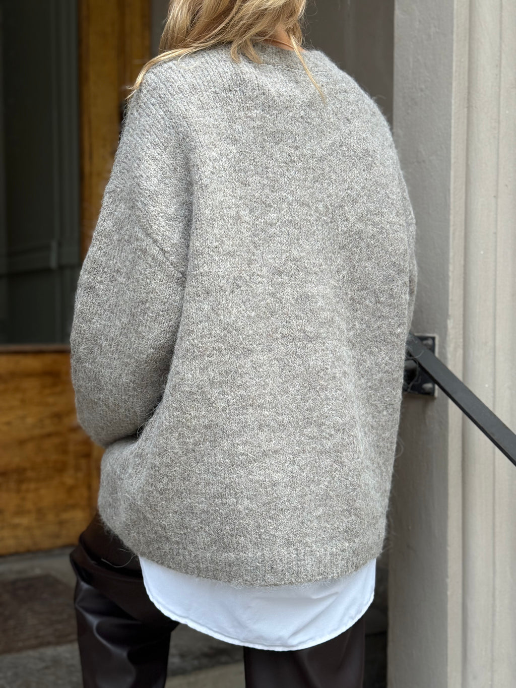 SELECTED FEMME - GABRIELLA LS KNIT NEW O-NECK - STEEL GRAY/MELANGE