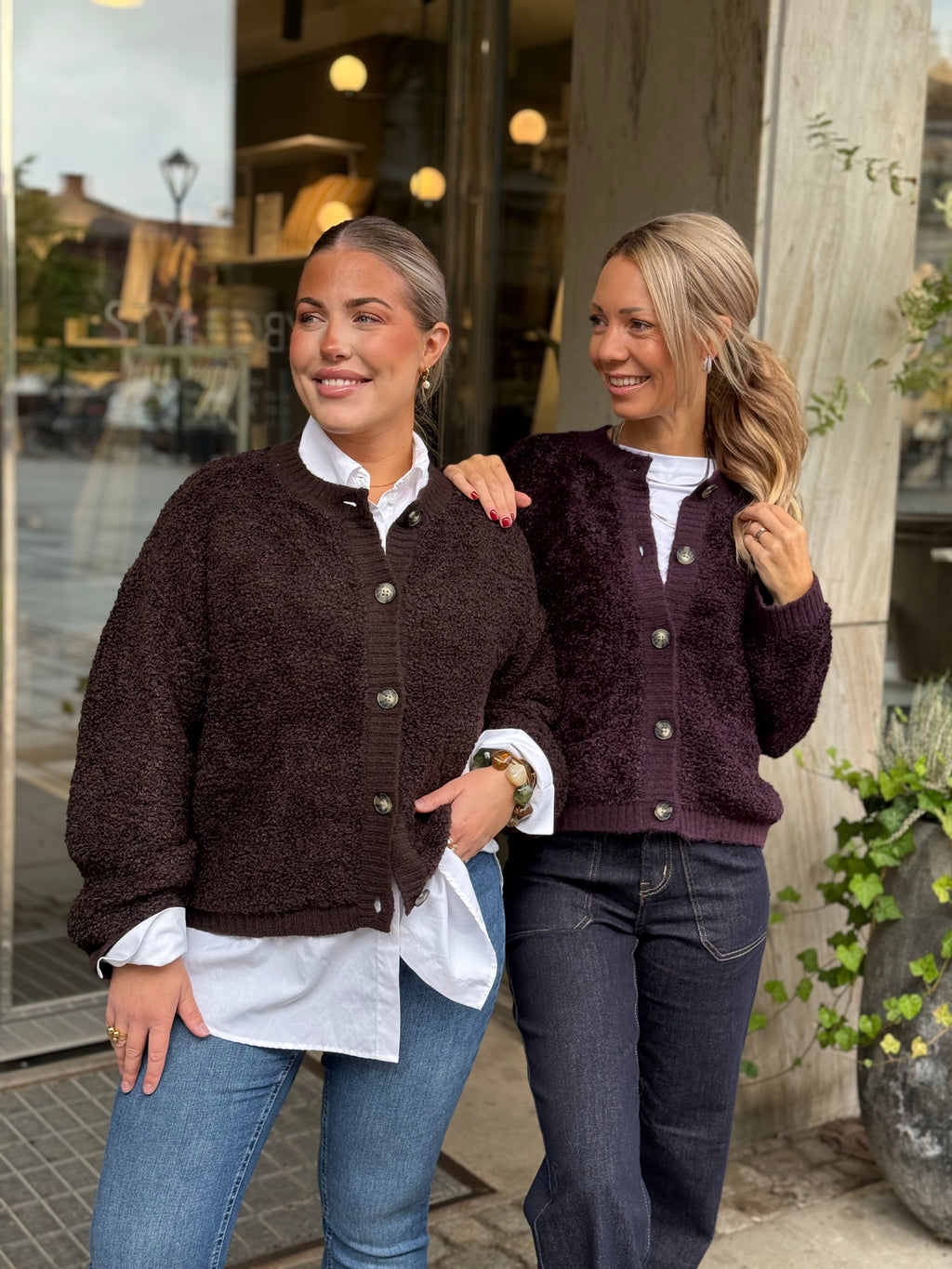 JDY - EIRA LIFE L/S ONECK CARDIGAN KNIT - CHOCOLATE TORTE