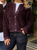 JDY - EIRA LIFE L/S ONECK CARDIGAN KNIT - PLUM PERFECT