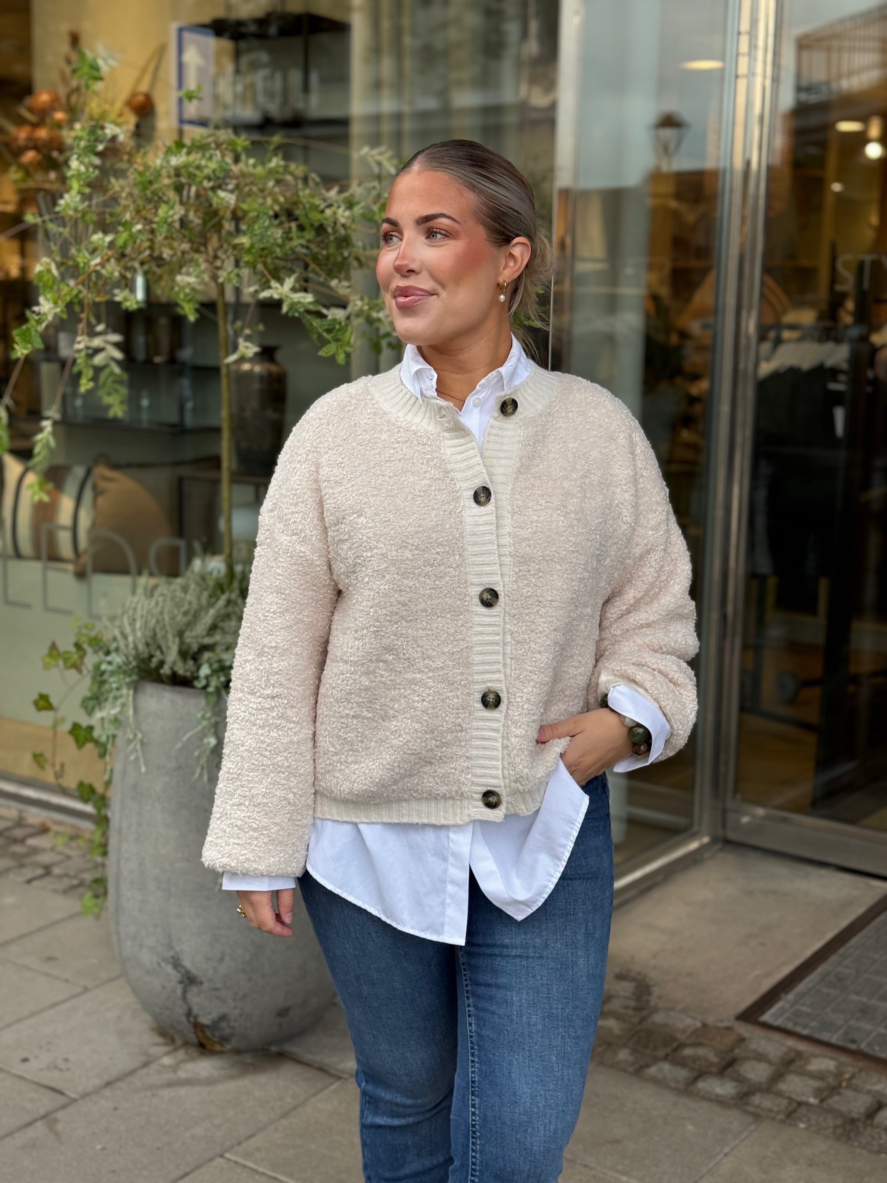 JDY - EIRA L/S ONECK CARDIGAN KNIT - BIRCH
