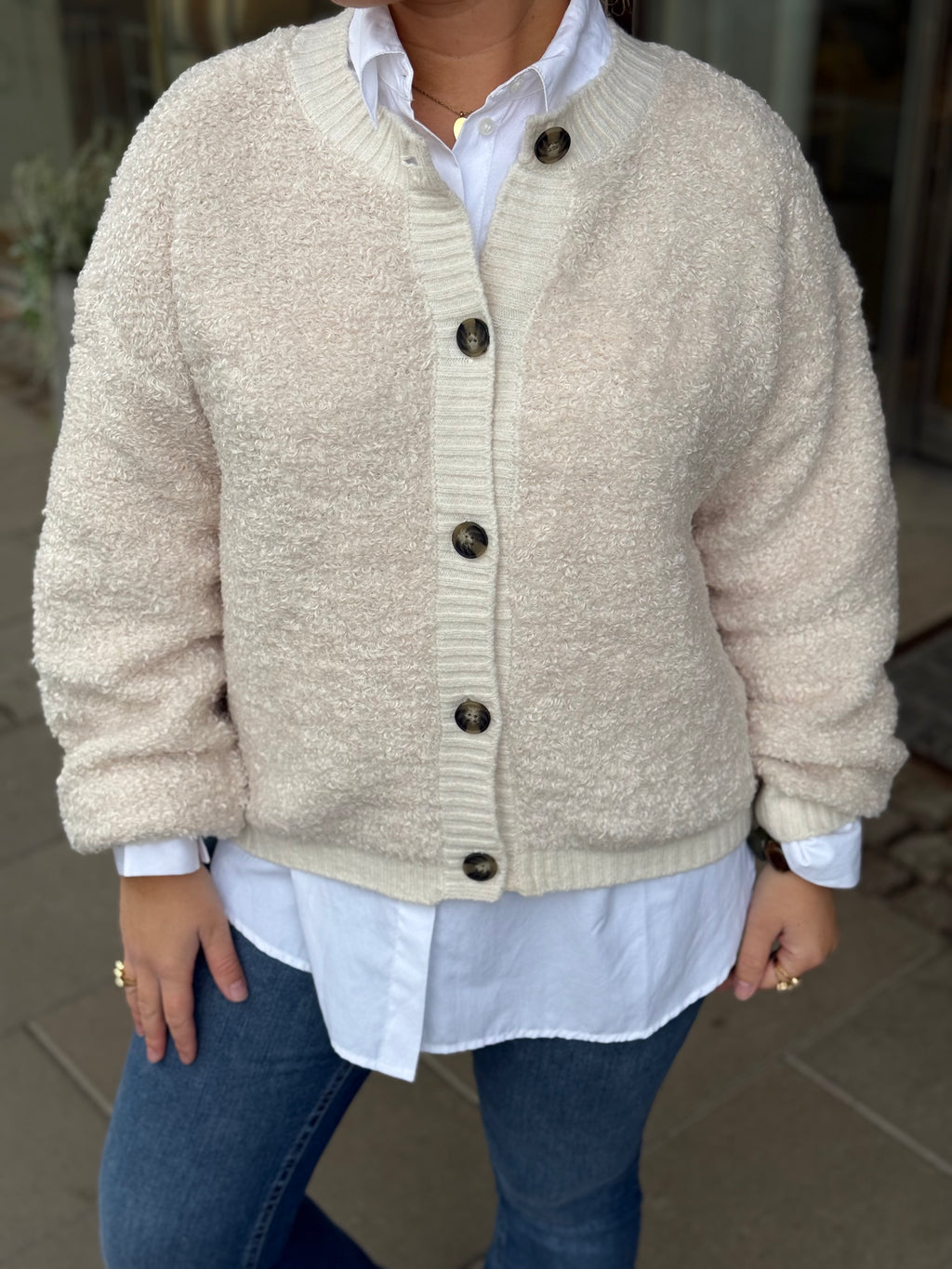 JDY - EIRA L/S ONECK CARDIGAN KNIT - BIRCH