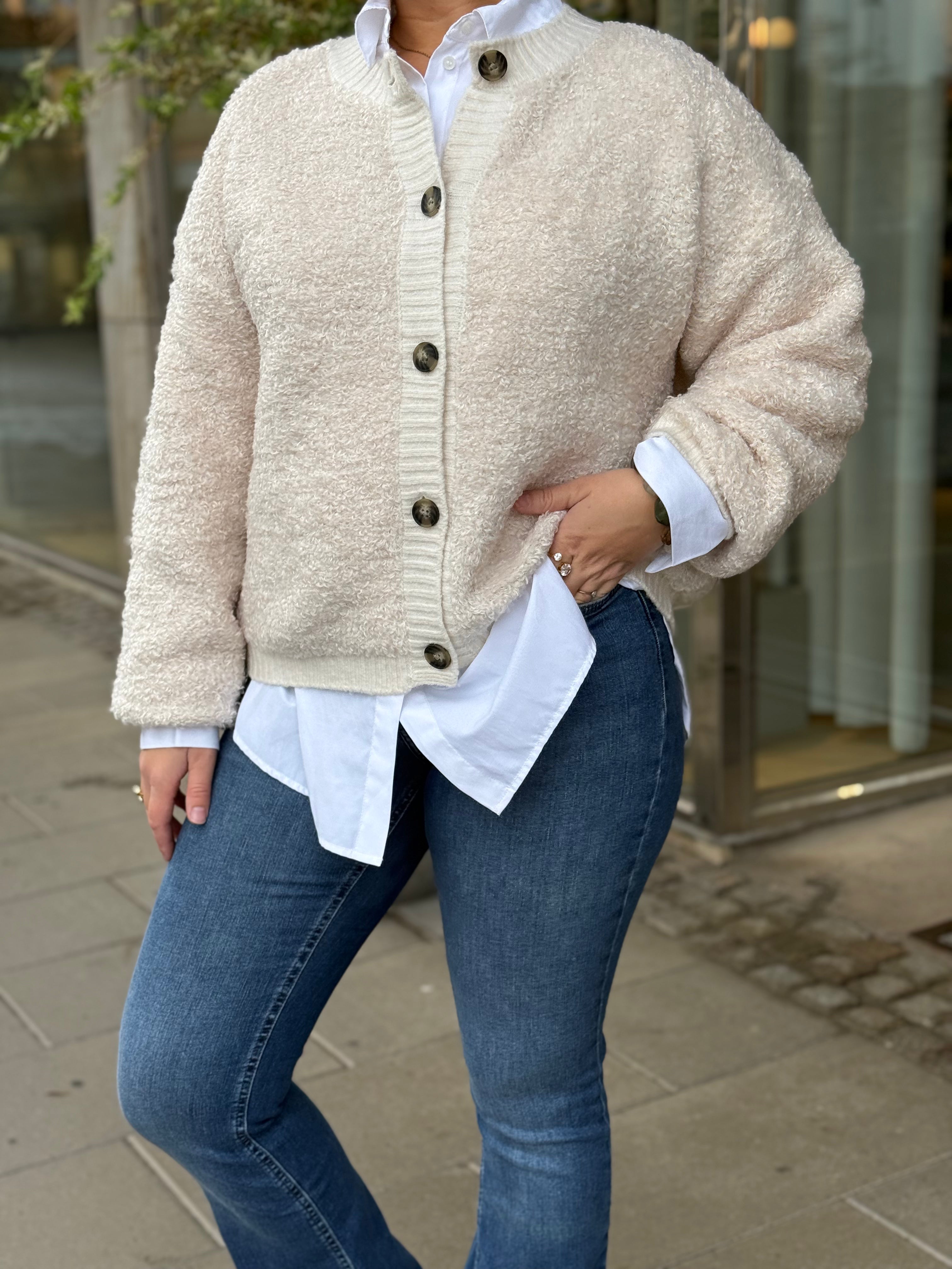 JDY - EIRA L/S ONECK CARDIGAN KNIT - BIRCH