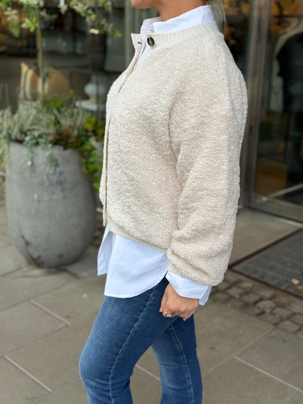 JDY - EIRA L/S ONECK CARDIGAN KNIT - BIRCH