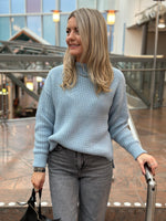 Ladda upp bild till gallerivisning, SELECTED FEMME - SELMA LS KNIT PULLOVER - DUSTY BLUE
