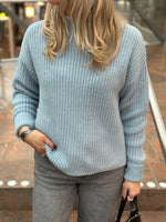 Ladda upp bild till gallerivisning, SELECTED FEMME - SELMA LS KNIT PULLOVER - DUSTY BLUE

