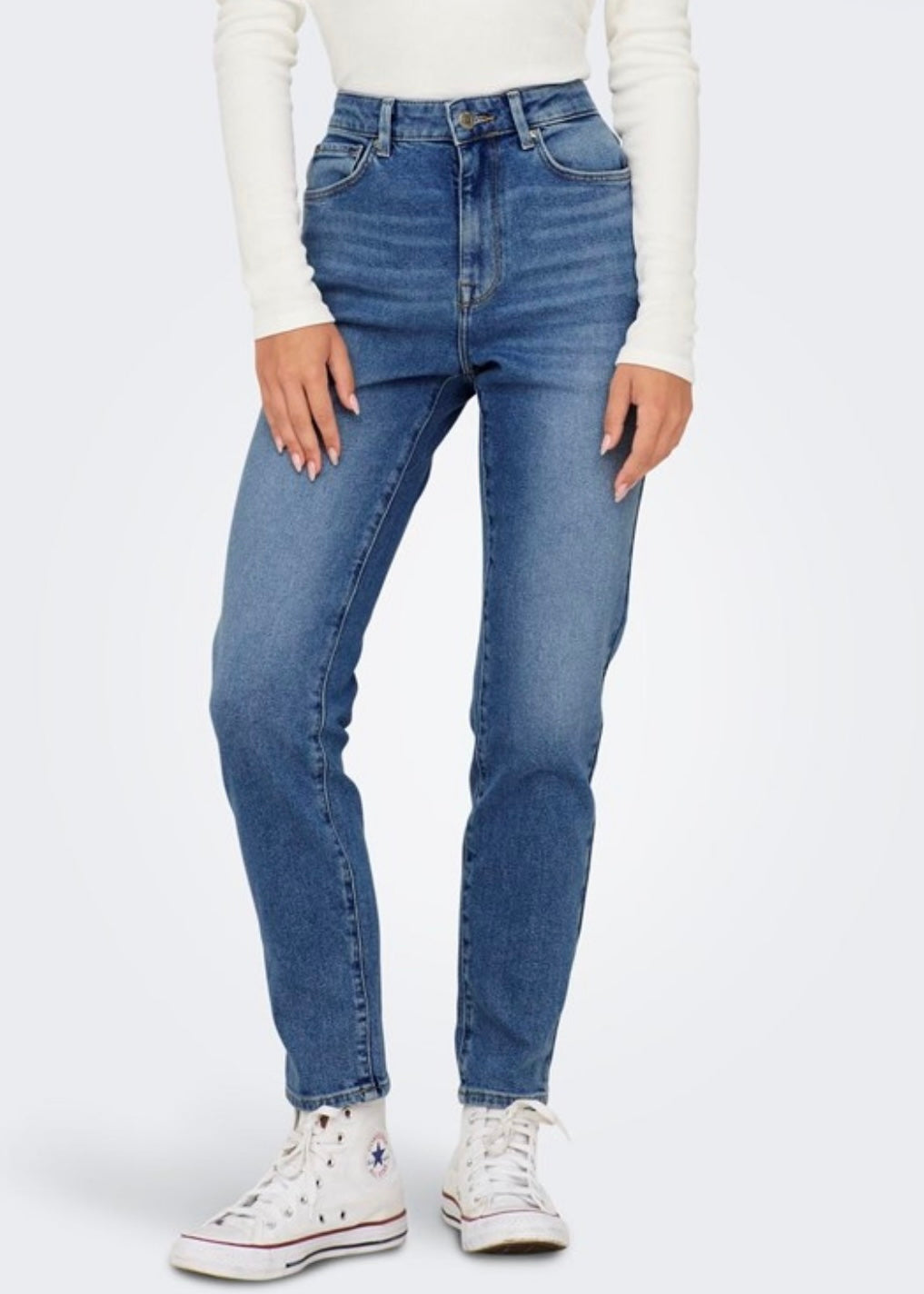ONLY - EMILY STRETCH HW ANKLE 15283925 - MEDIUM BLUE DENIM