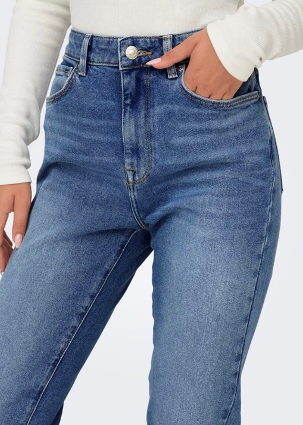ONLY - EMILY STRETCH HW ANKLE 15283925 - MEDIUM BLUE DENIM
