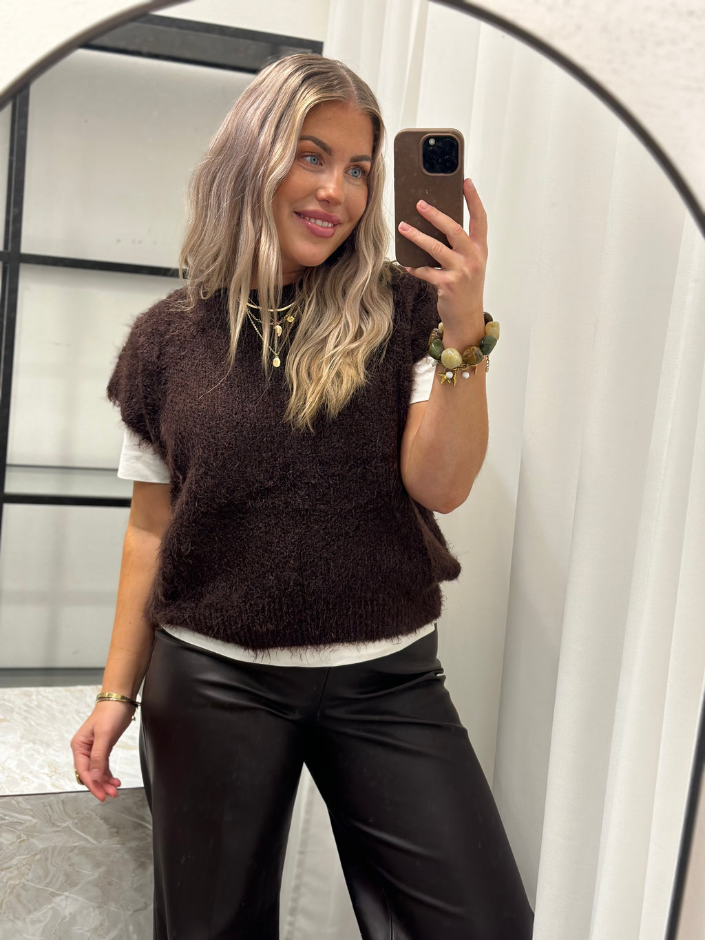 MARTA - LAYA KNIT VEST - MARONE