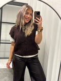 MARTA - LAYA KNIT VEST - MARONE
