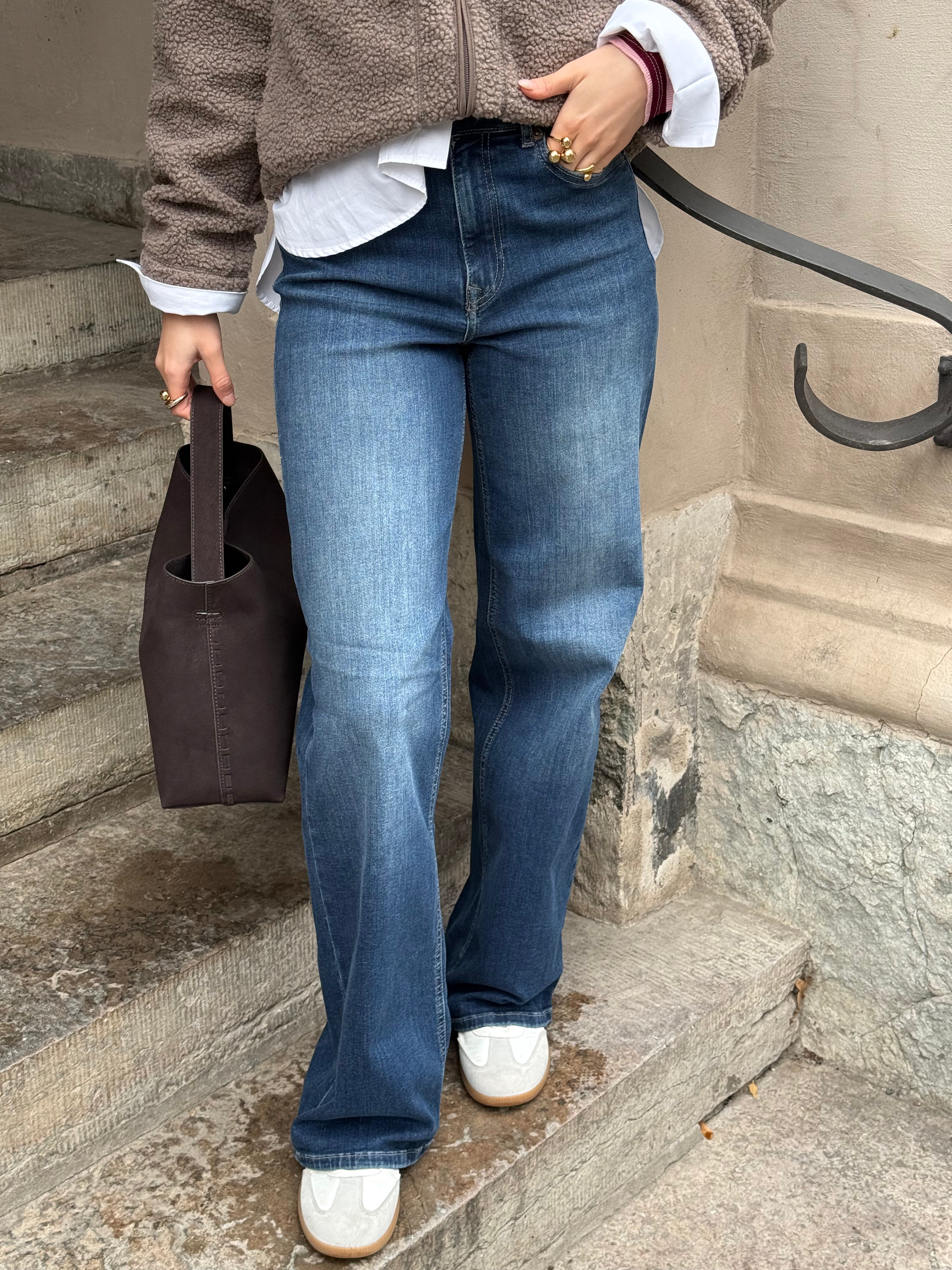 ONLY - MADISON BLUSH HW WIDE 15376172 - DARK BLUE DENIM