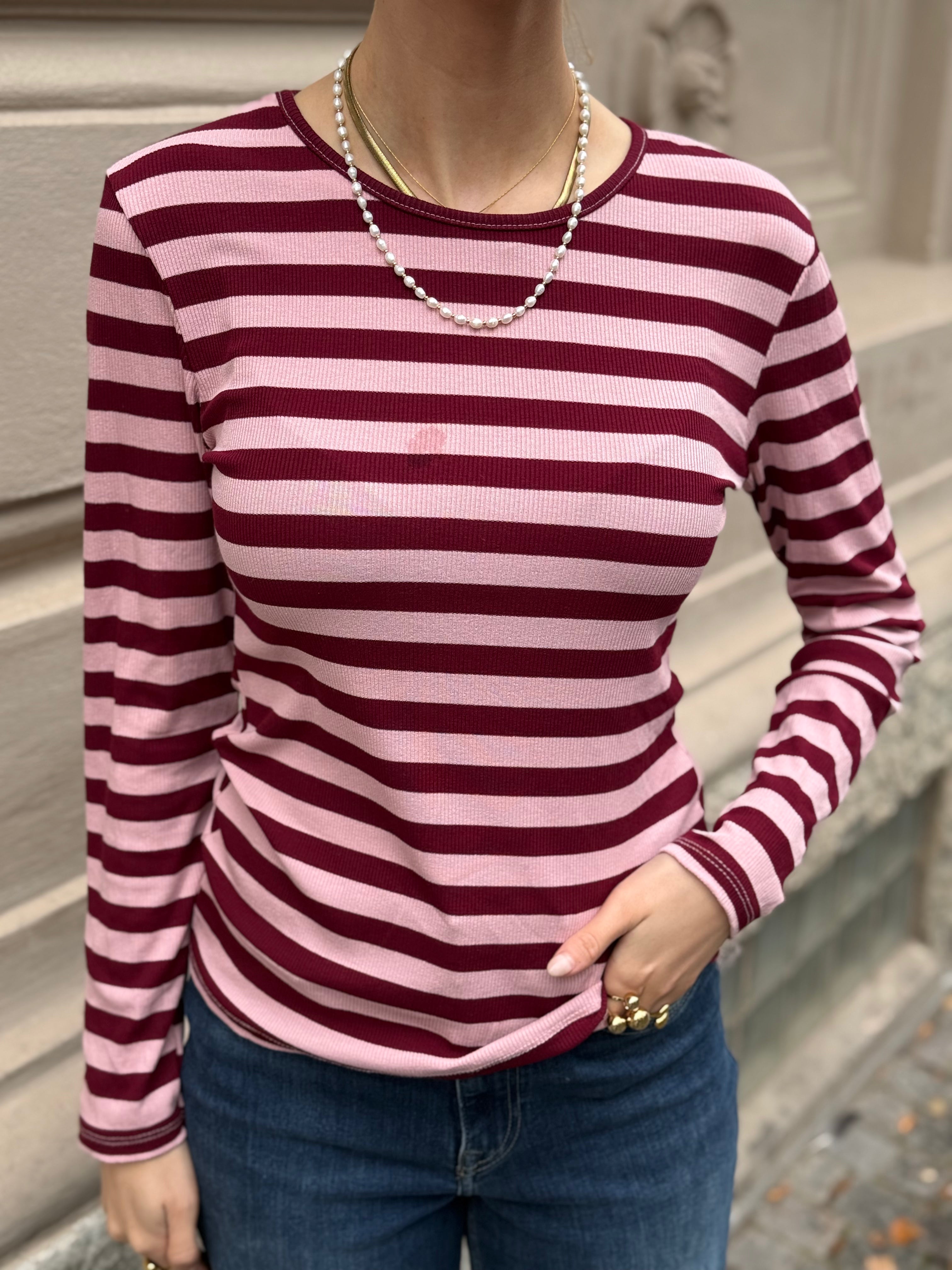 MARTA - BEGONIA LÅNGÄRMAD T-SHIRT 7702 - WINO/ROS ANTIQUE
