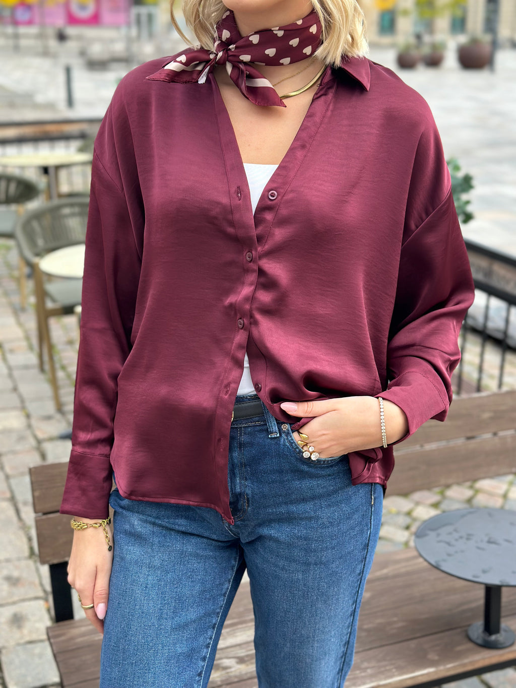 VERO MODA - MIRO LS SHIRT - WINDSOR WINE