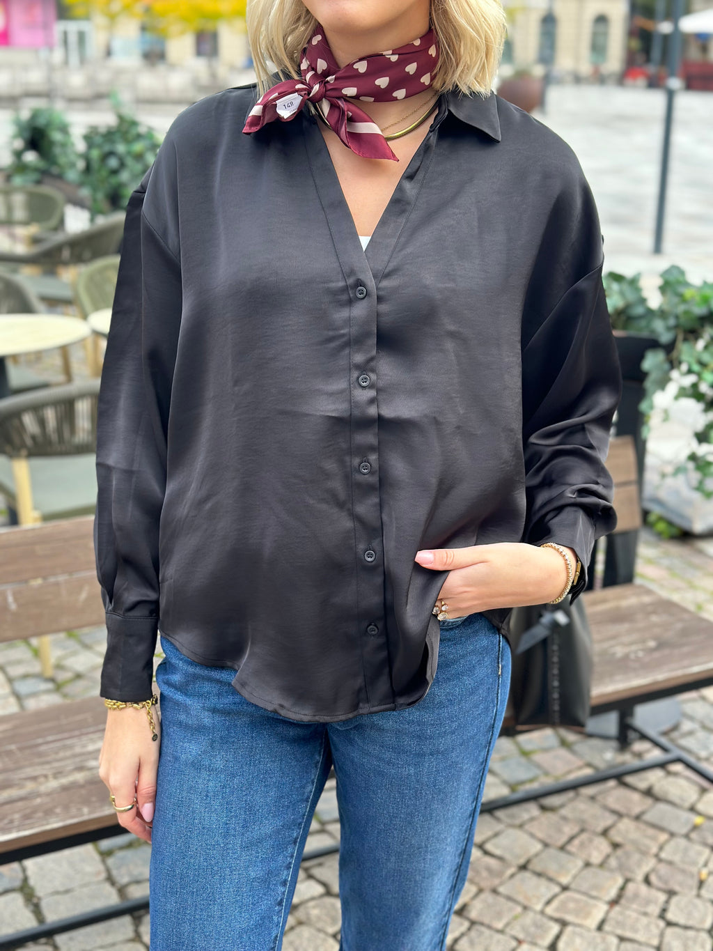 VERO MODA - MIRO LS SHIRT - BLACK