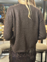 Ladda upp bild till gallerivisning, PIECES - MANIKA - LS O-NECK KNIT - HOT FUDGE/MELENGE
