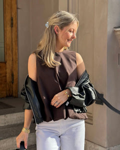 ONLY - PIELLA S/L BALOON TOP - CHOCOLATE TORTE