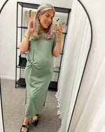 Ladda upp bild till gallerivisning, VERO MODA - TASS SS O-NECK 7/8 DRESS - HEDGE GREEN
