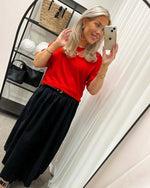 Ladda upp bild till gallerivisning, VERO MODA - SILJE 2/4 O-NECK OVERSIZE PULL - HIGH RISK RED
