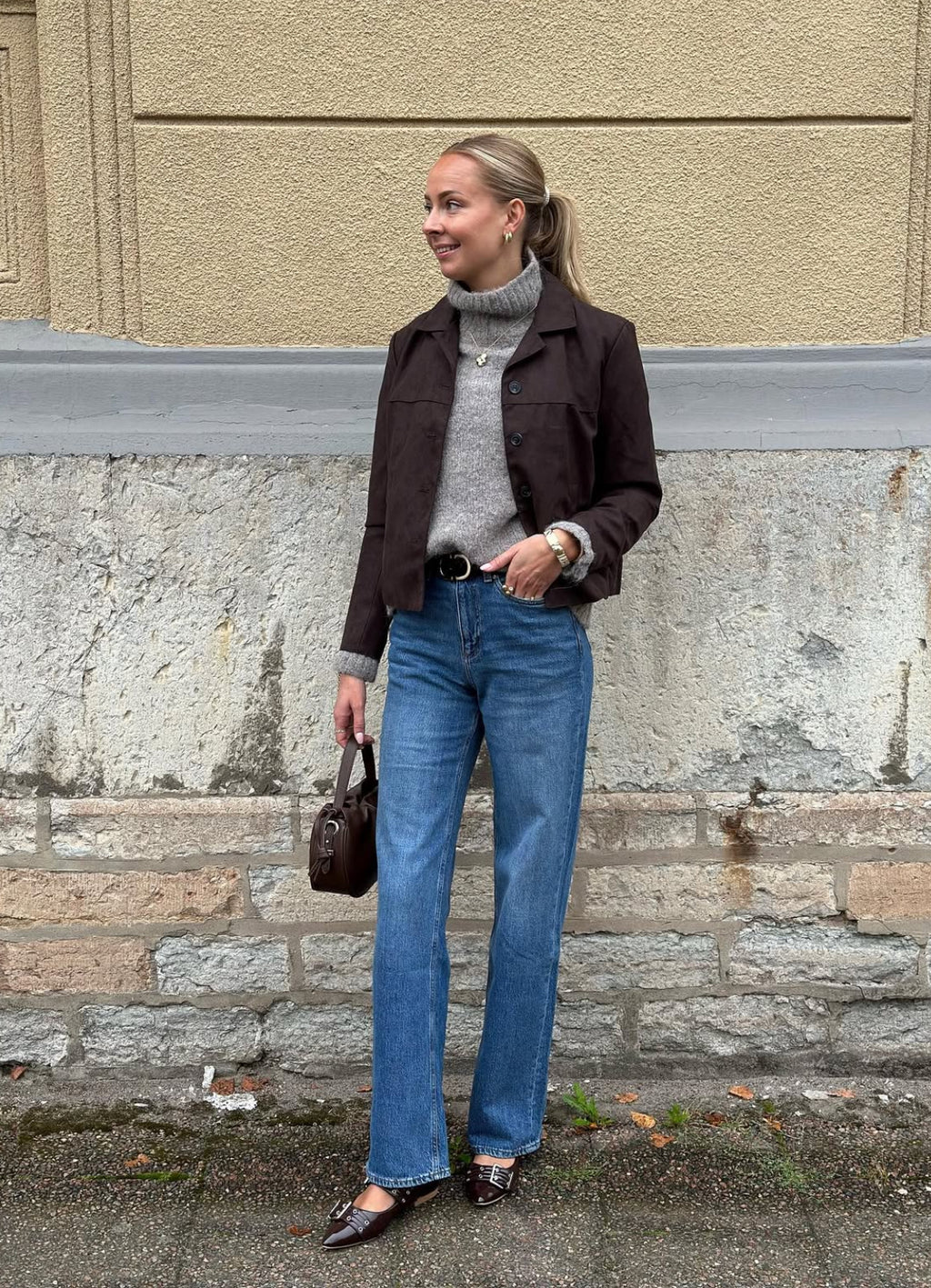 JDY - NICO FAUX SUEDE JACKET - CHOCOLATE TORTE