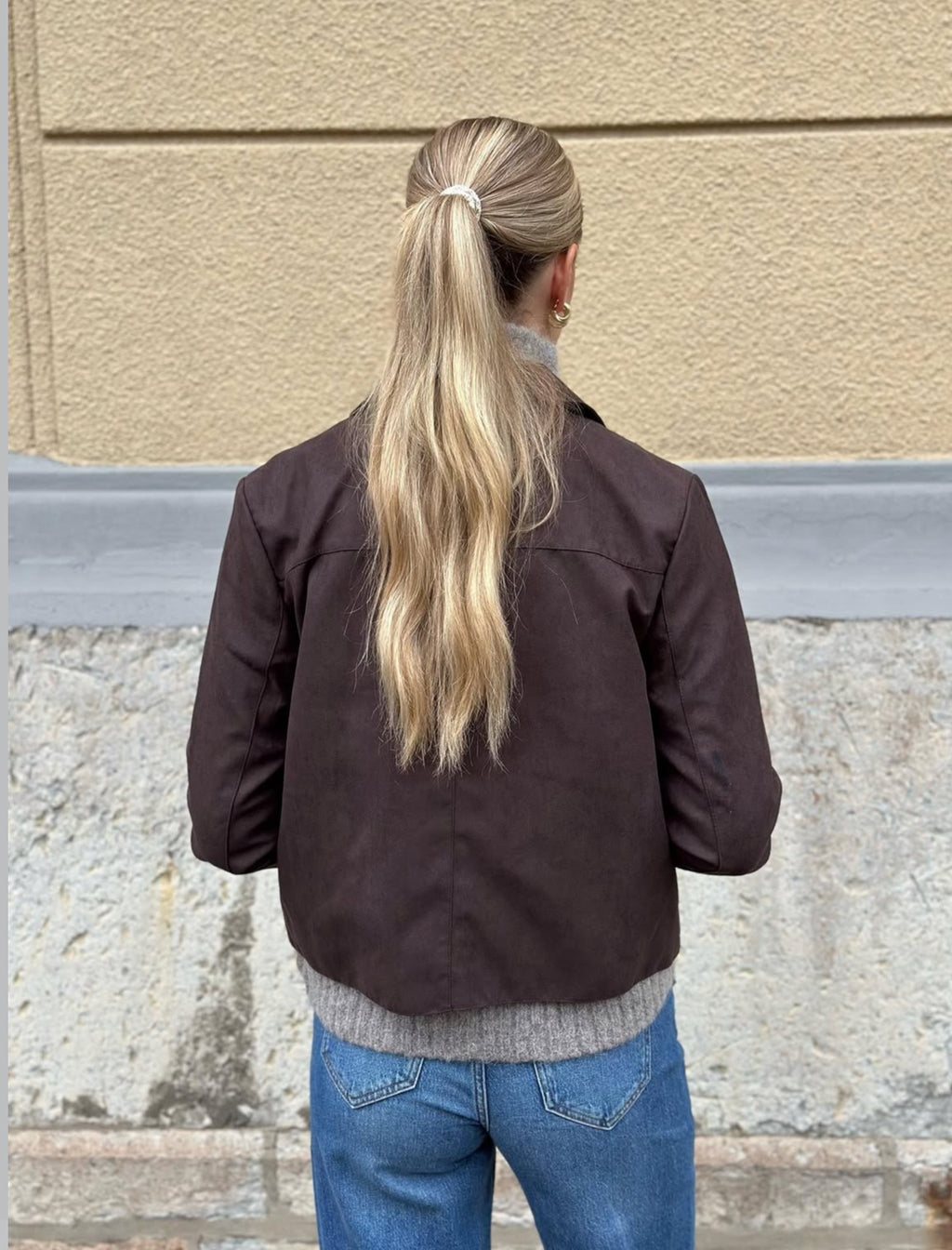 JDY - NICO FAUX SUEDE JACKET - CHOCOLATE TORTE