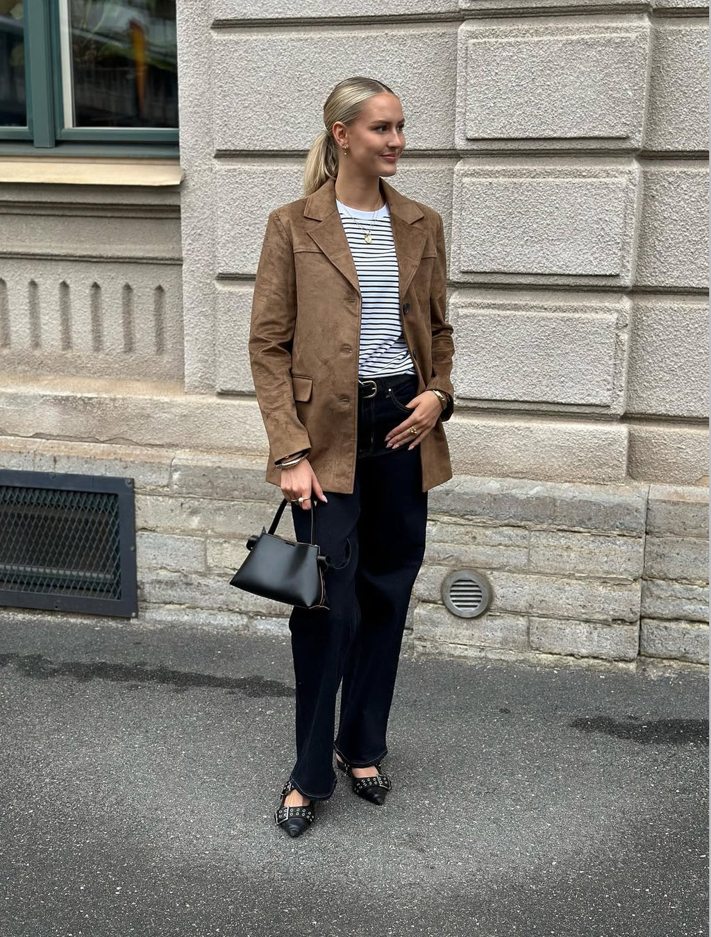 ONLY - TULIP FAUX SUEDE BLAZER COAT - COGNAC